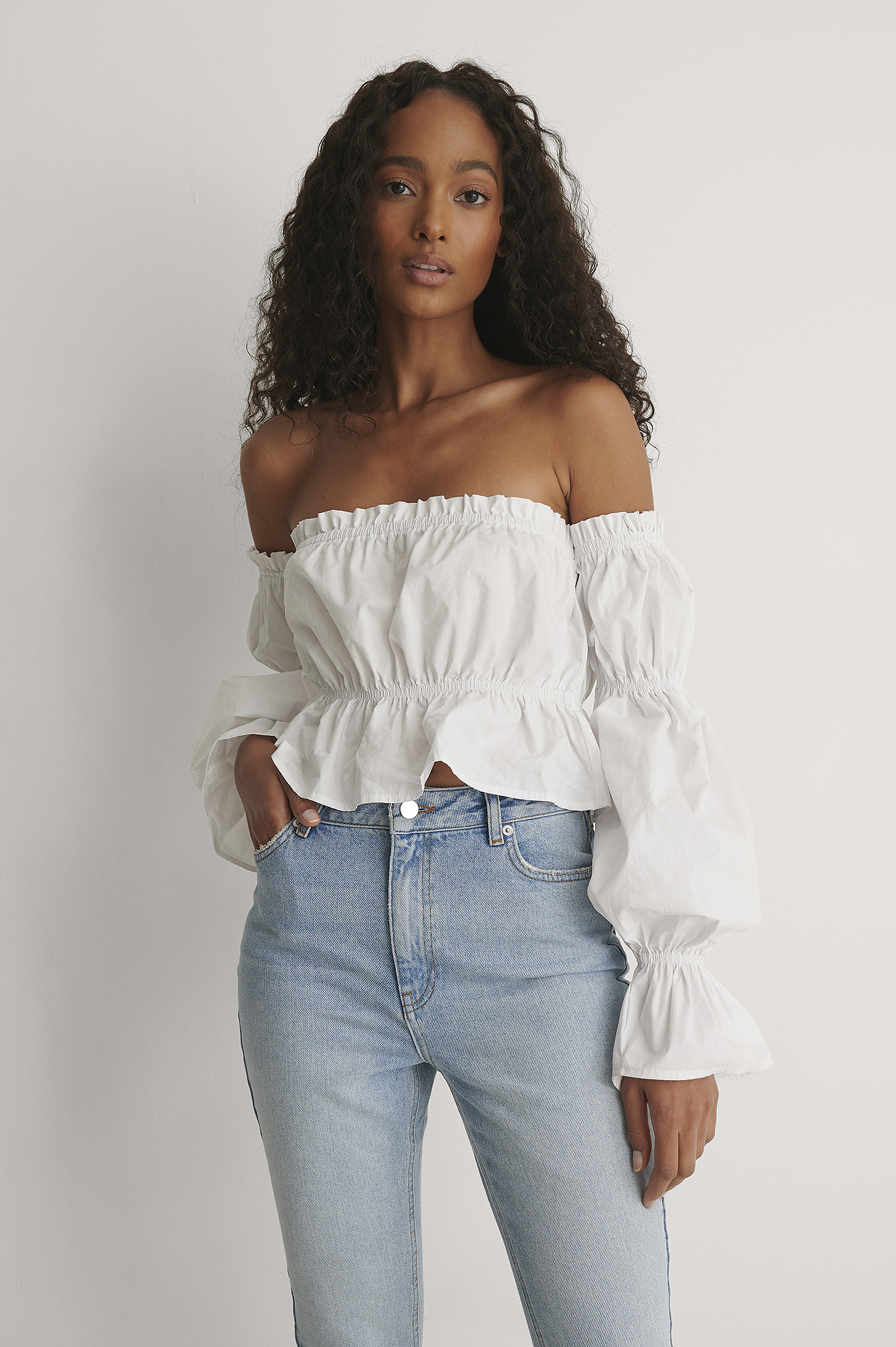 Sanne De Kramer X Nakd Off Shoulder Blouse White ModeSens