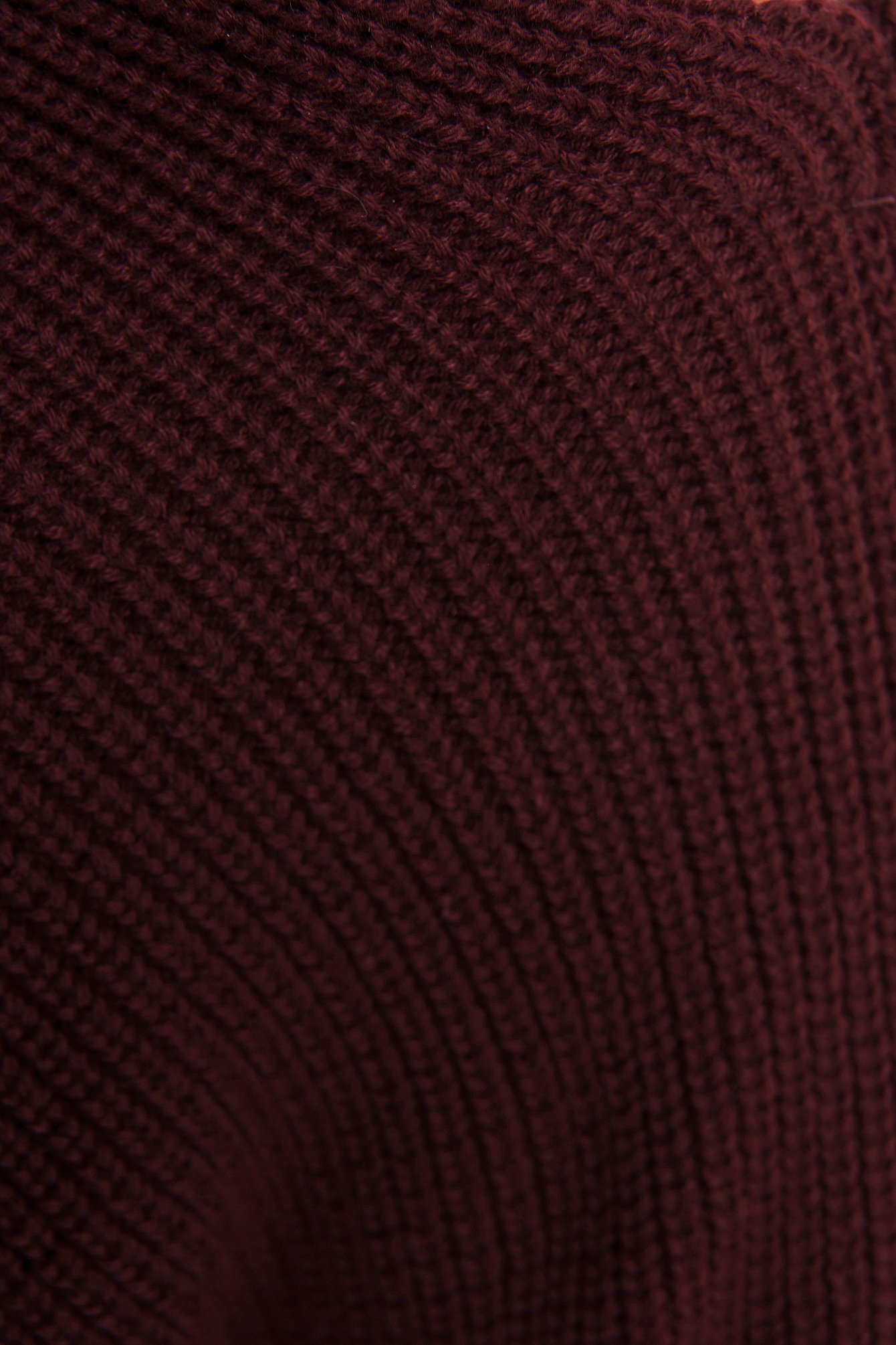 Burgundy Off Shoulder Knitted Sweater