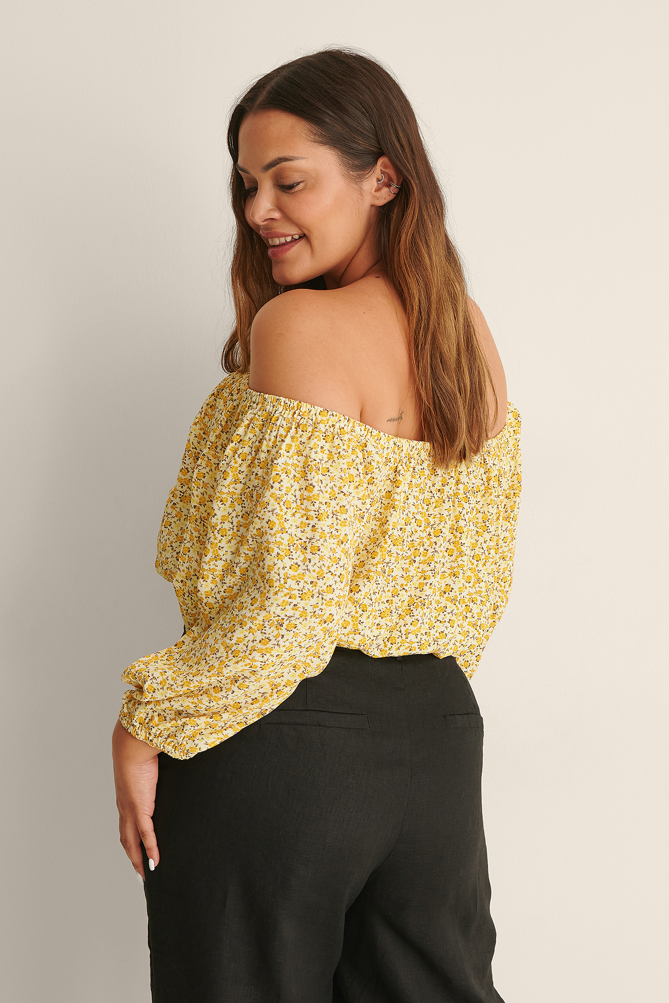 Off Shoulder LS Blouse Yellow | na-kd.com