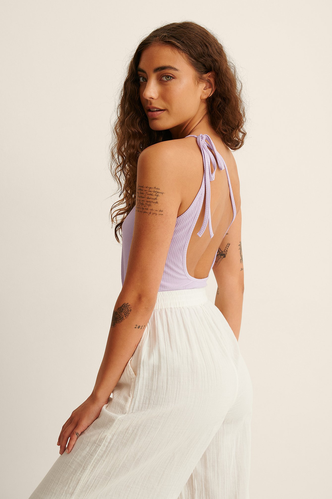Lilac One Shoulder Knot Detail Top