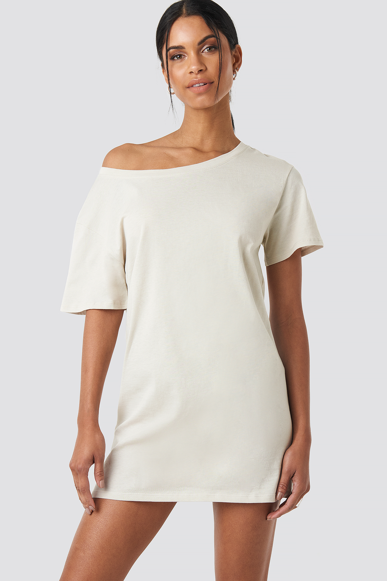 One Shoulder T shirt Dress Beige na kd com One Shoulder T shirt Dress Beige na kd com