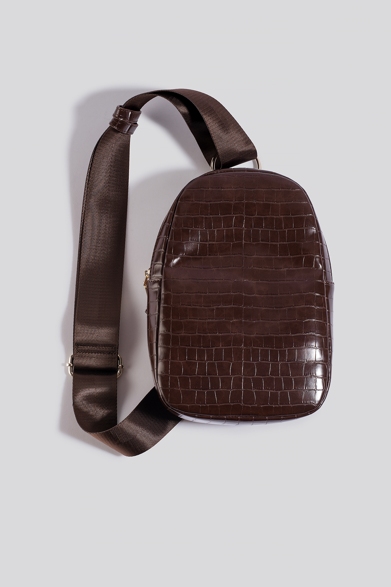 One Strap Sling Bag Brown Croco