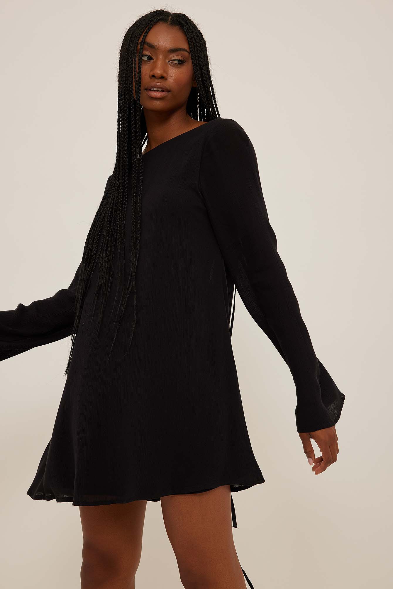 Open Back Straps Dress Black | na-kd.com