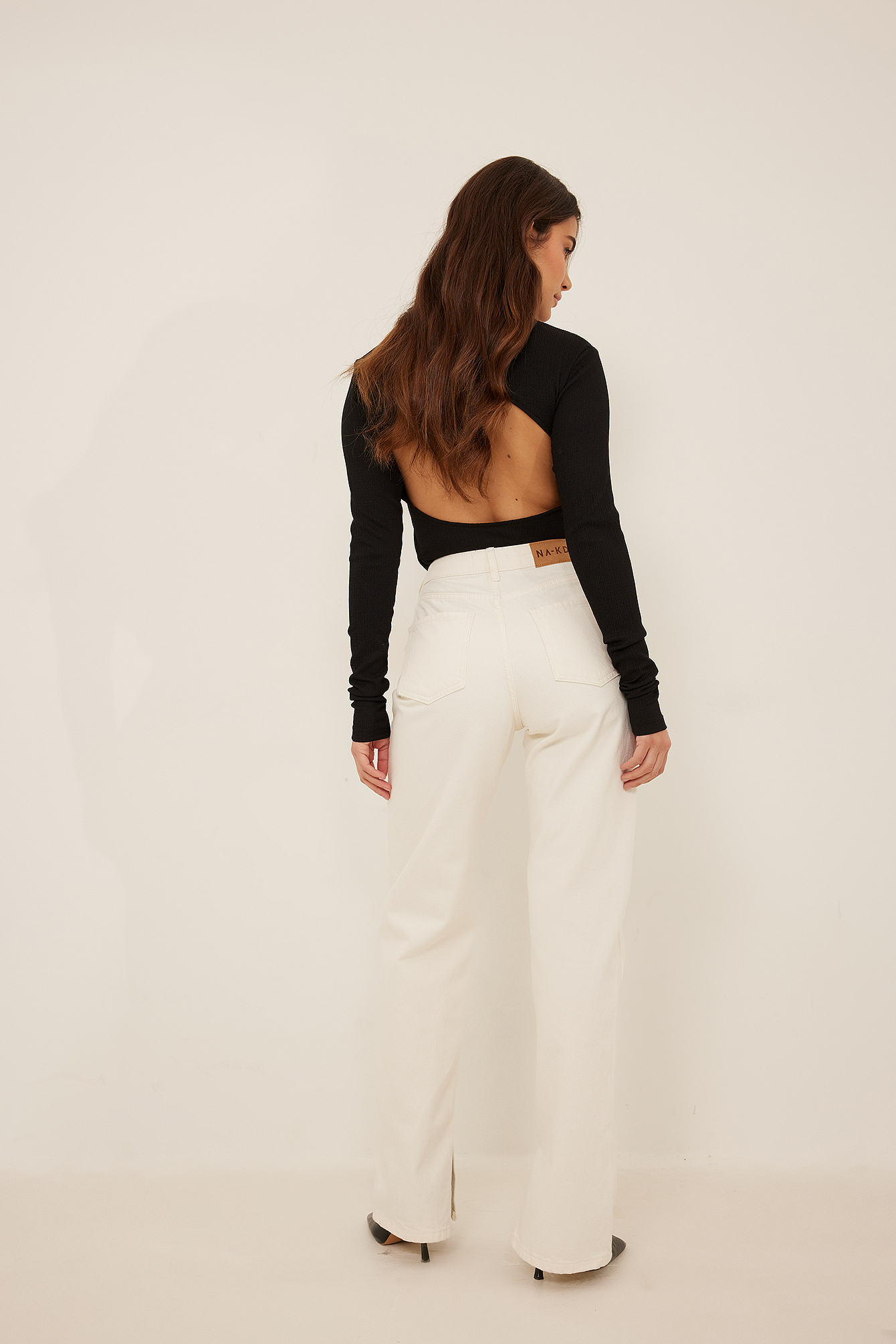 Open Back Structured Top Black