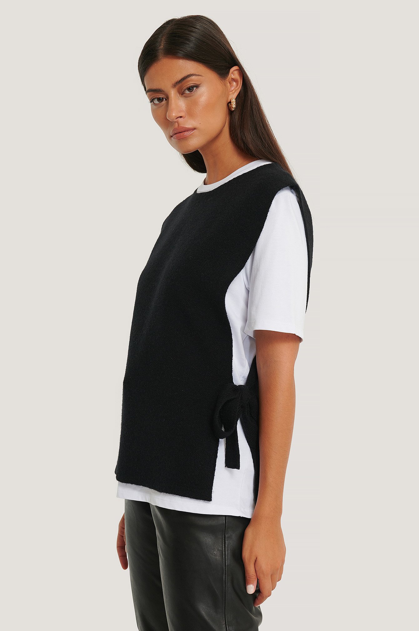Black NA-KD Trend Open Side Knitted Vest