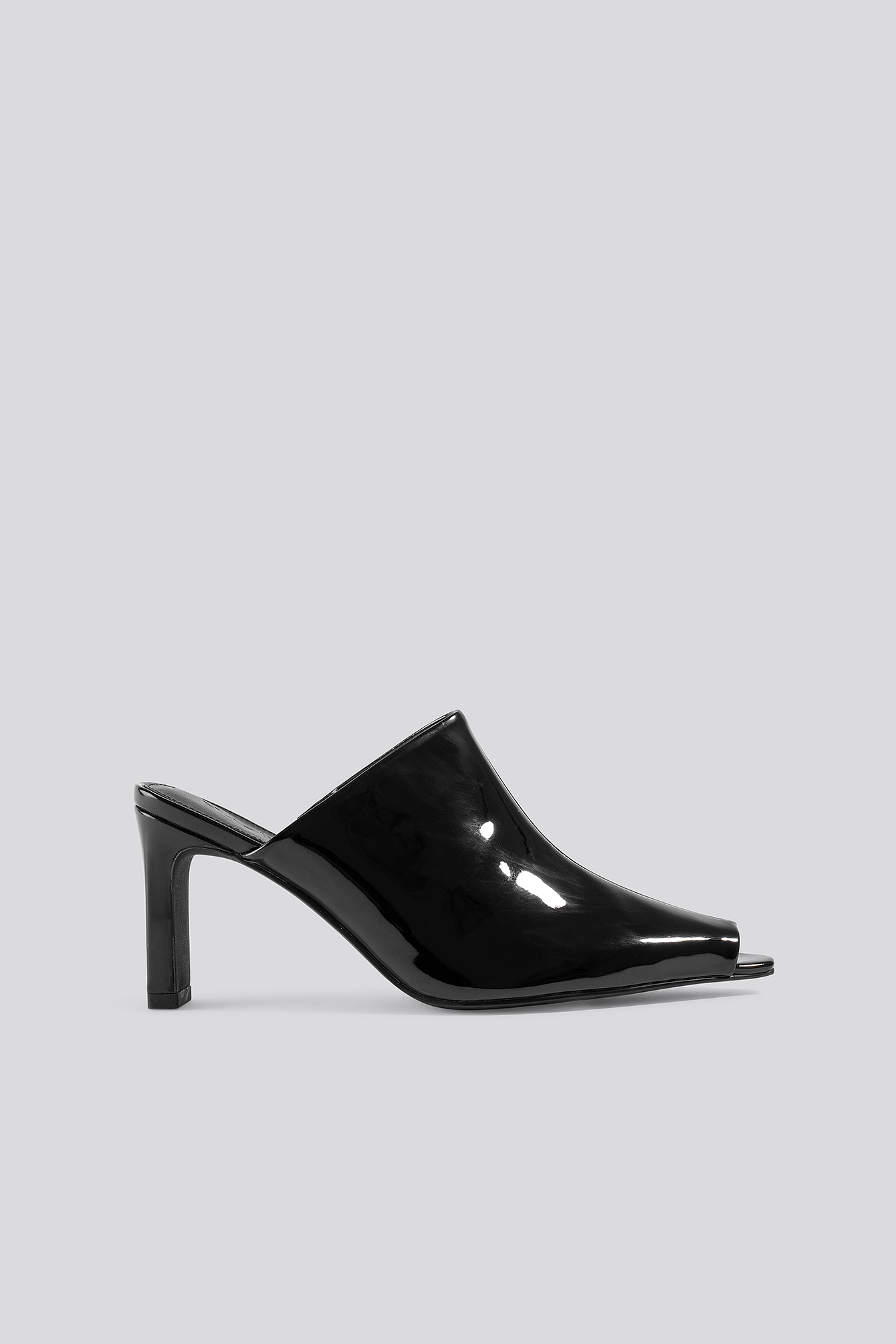 Open Toe Mules Black