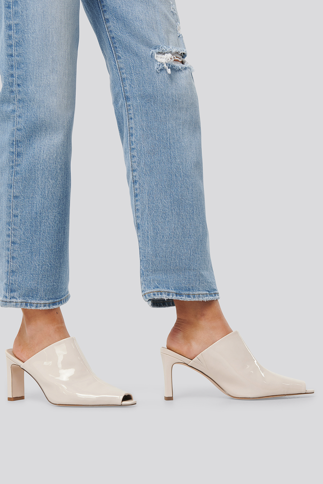 open toe mules