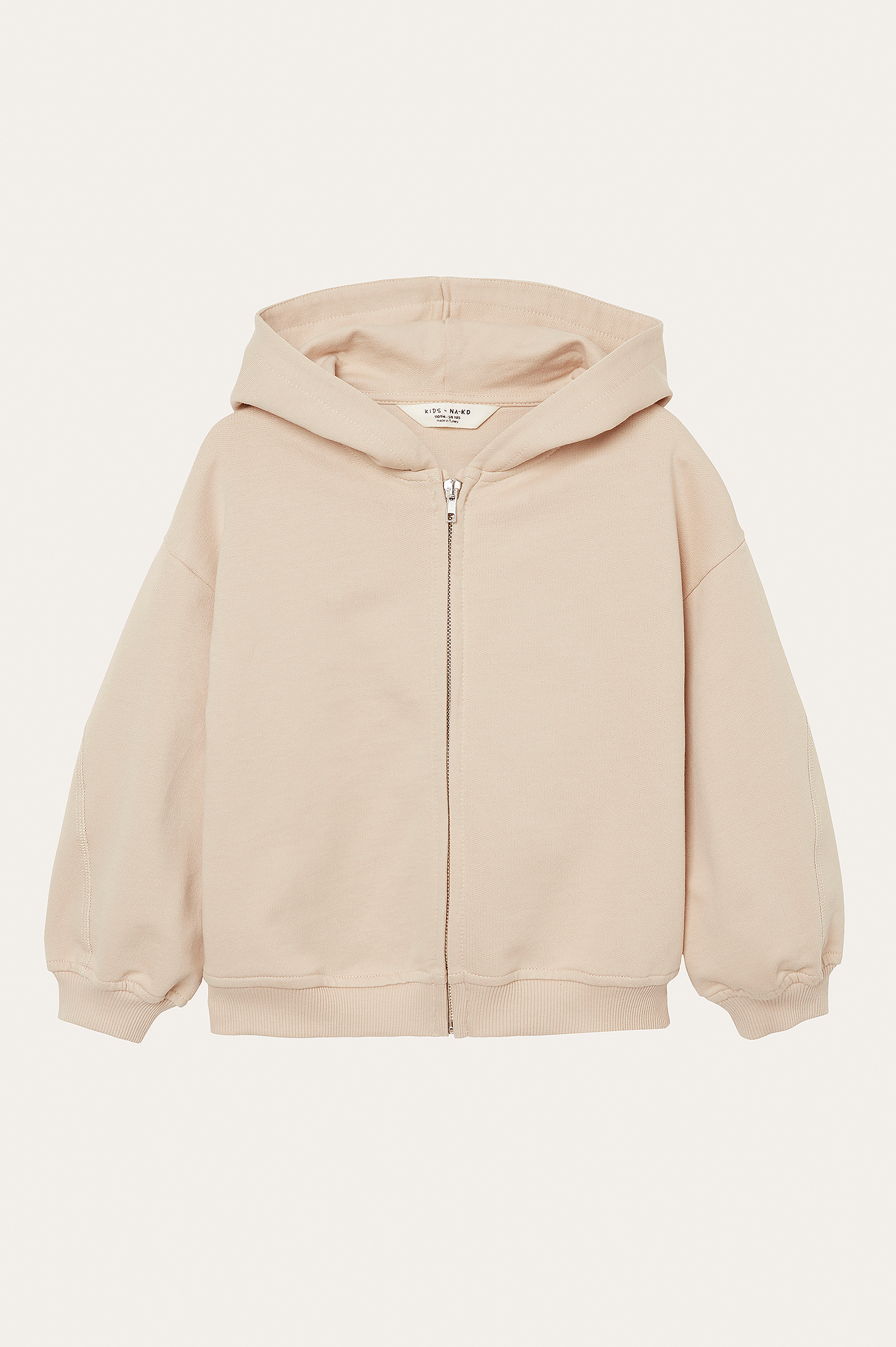 Sudadera básica con capucha y cremallera Beige | na-kd.com