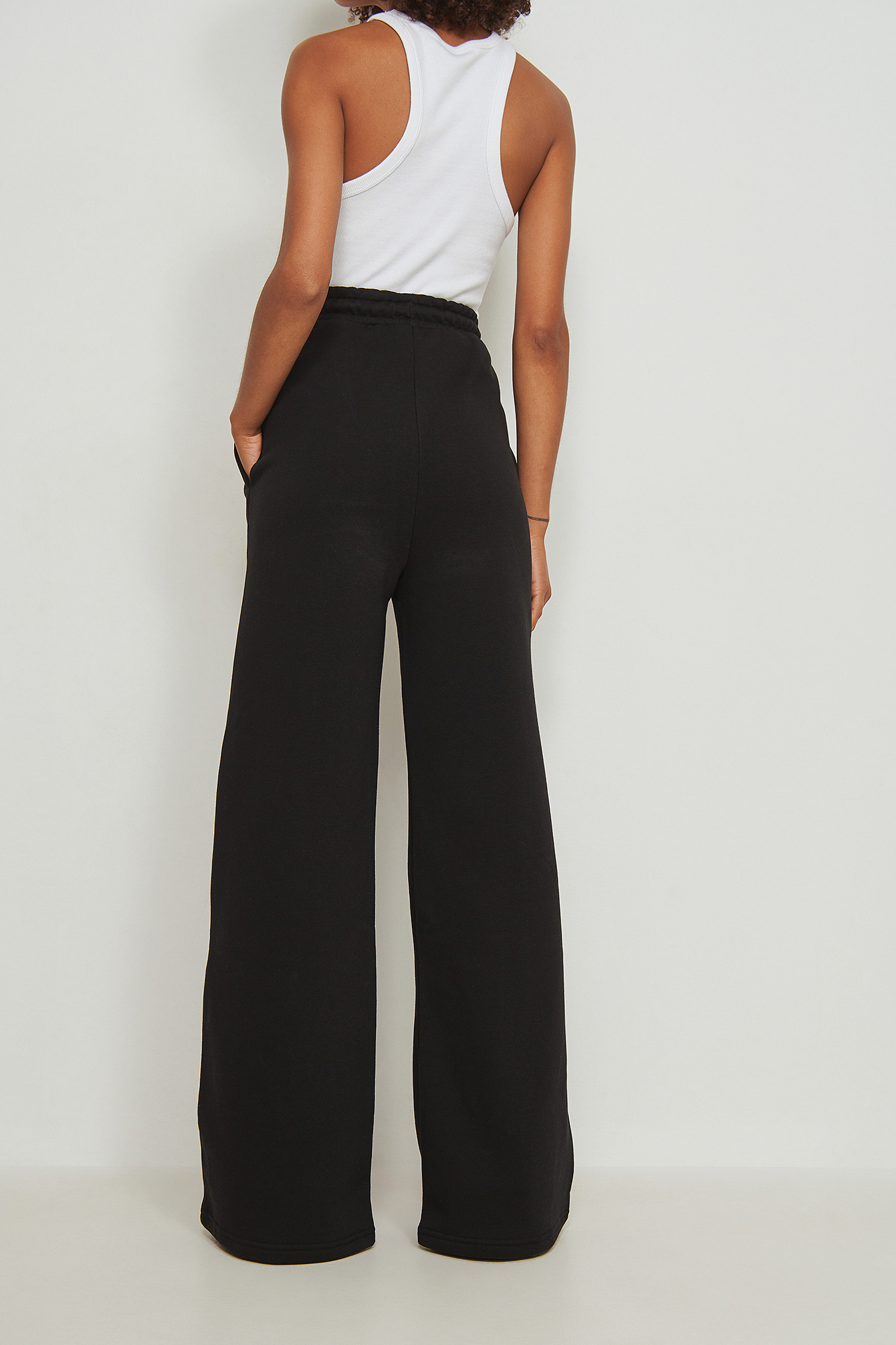 Brushed Straight Leg Sweatpants Black