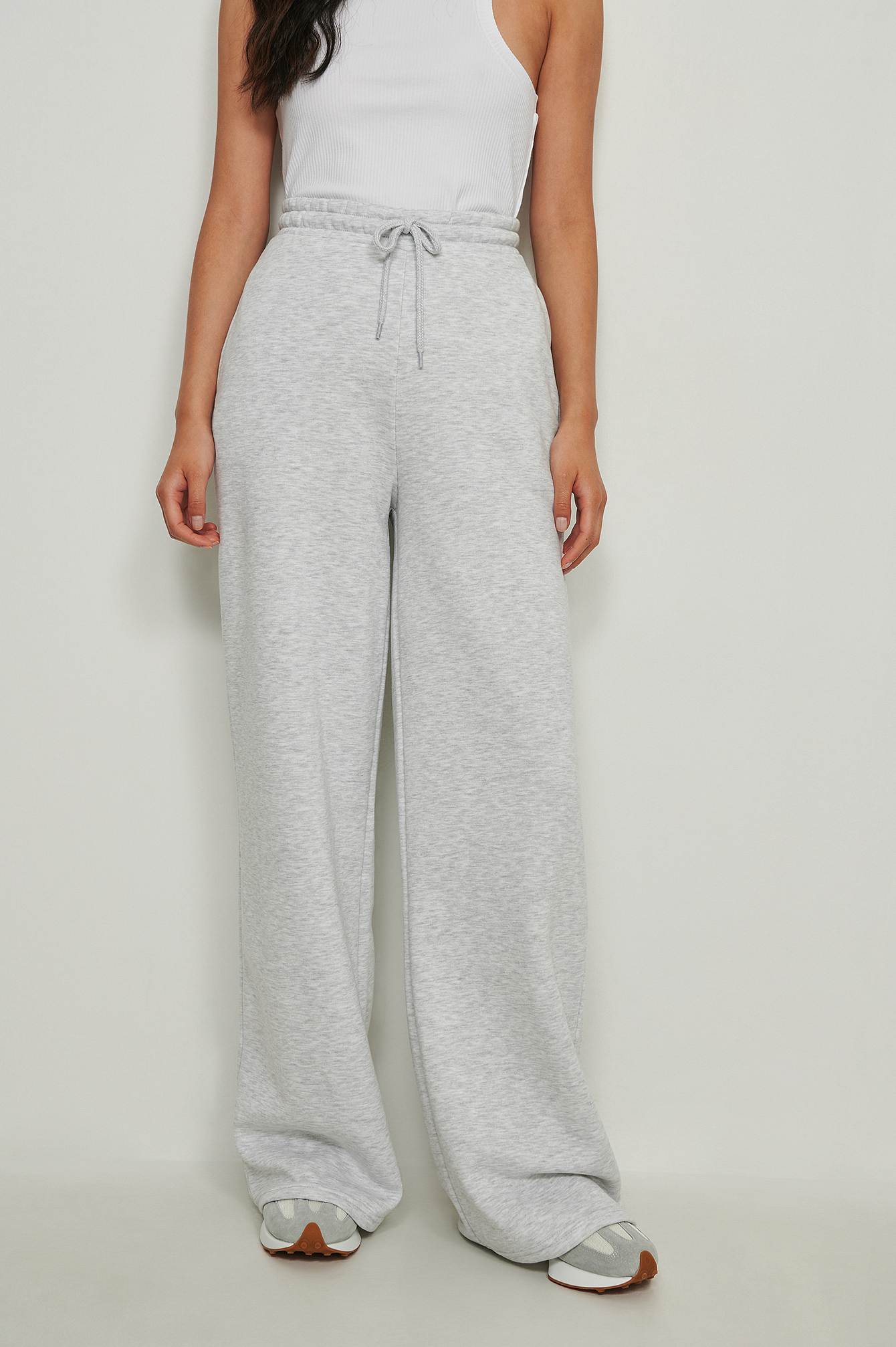 Brushed Straight Leg Sweatpants Grey 