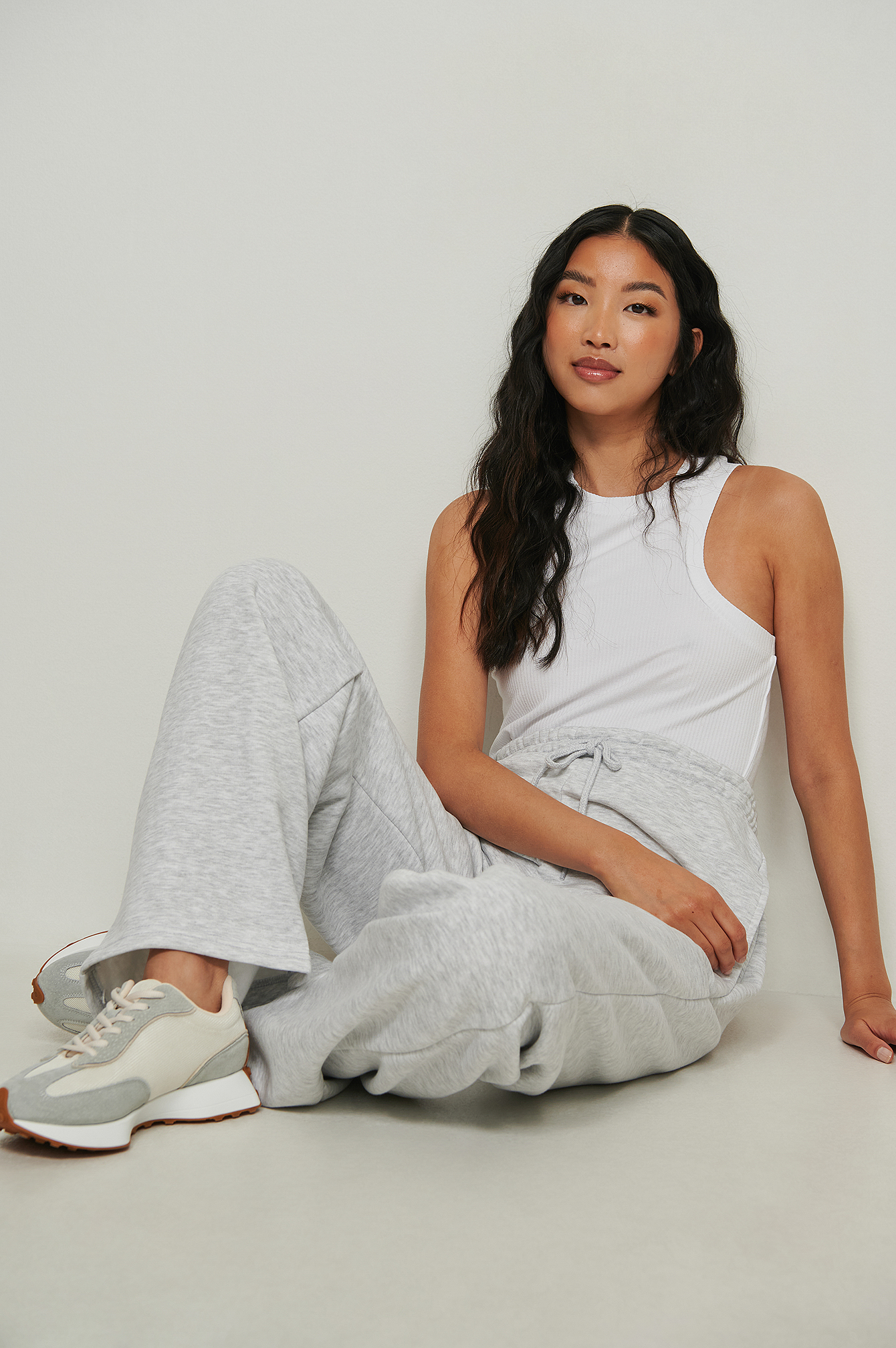 Brushed Straight Leg Sweatpants Grey 