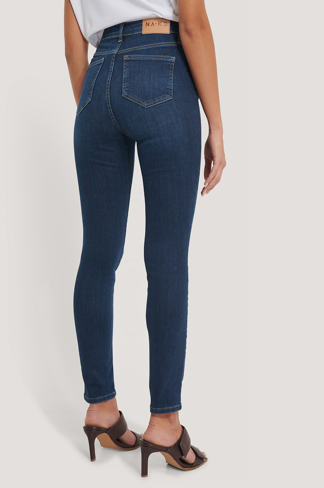 Organic Front Seam Detail Jeans Blue | na-kd.com