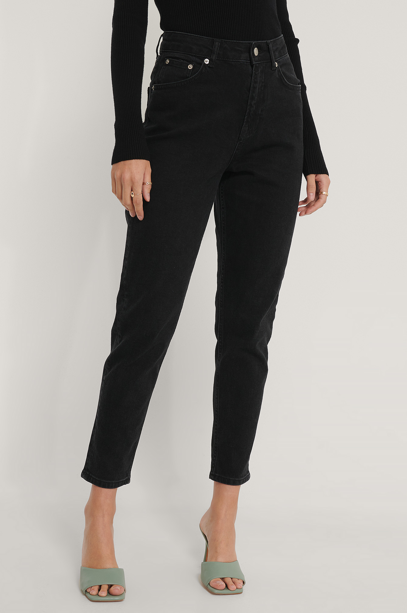Organic Mom Jeans Black | na-kd.com