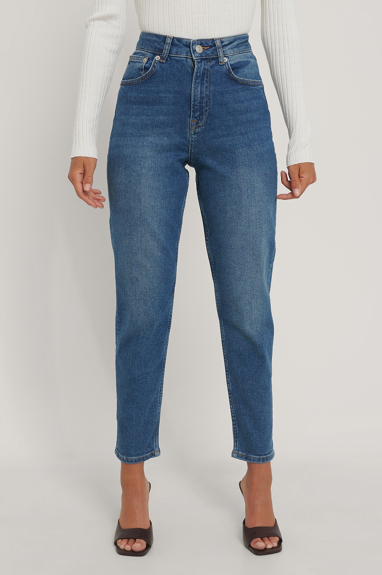 Organic Mom Jeans Blue | na-kd.com