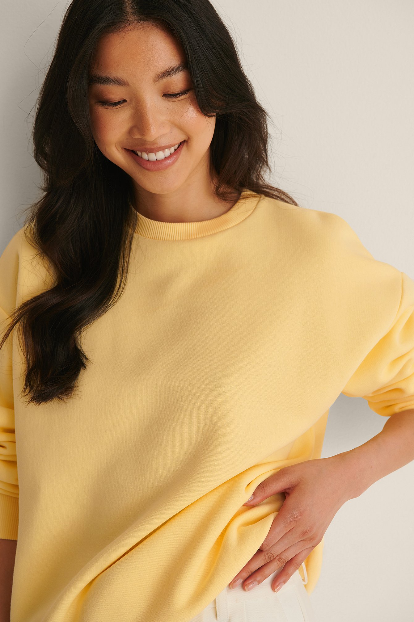 Light Yellow Organisch oversize-Sweatshirt