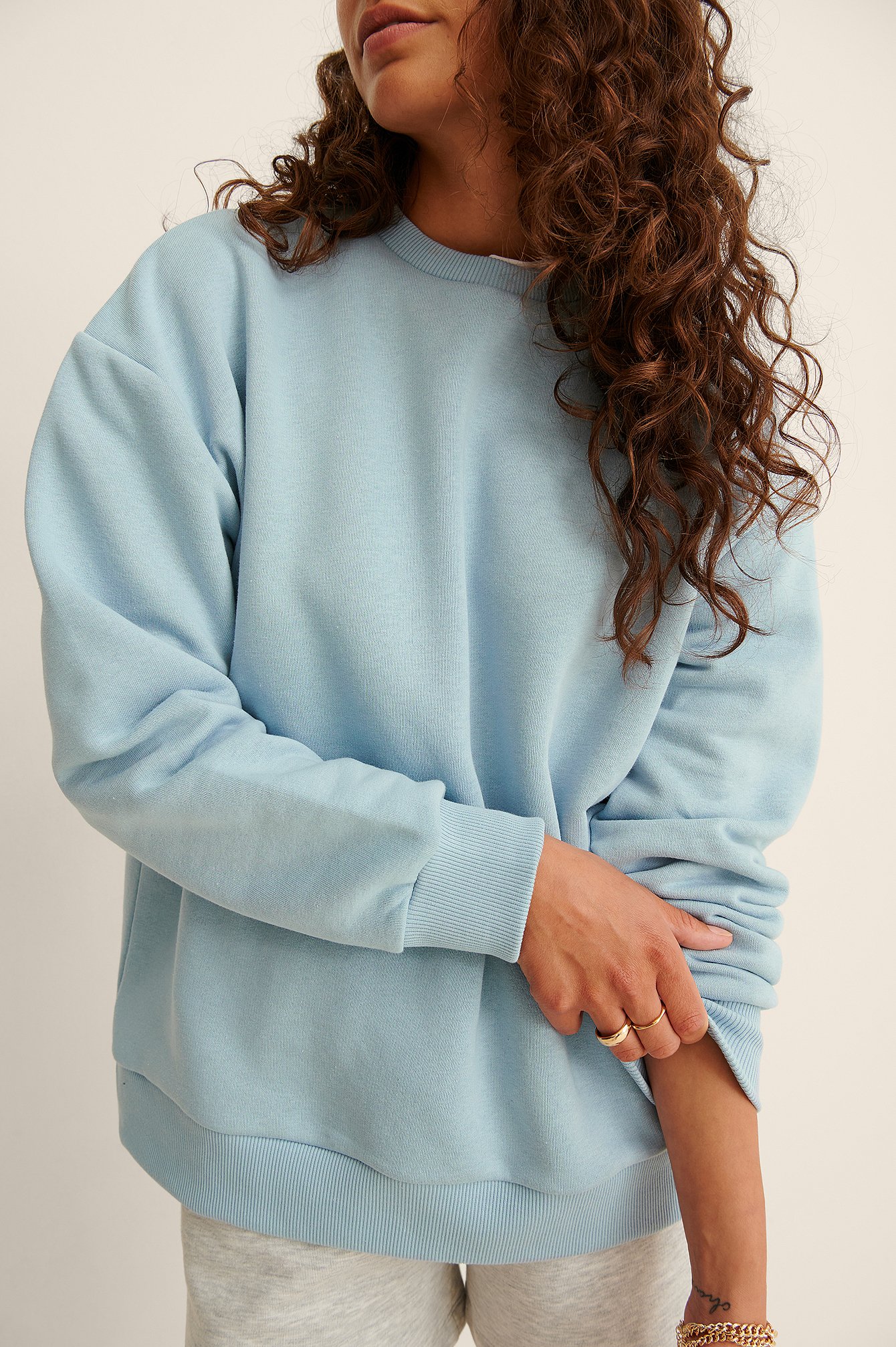 Dusty Blue Organisch oversize-Sweatshirt