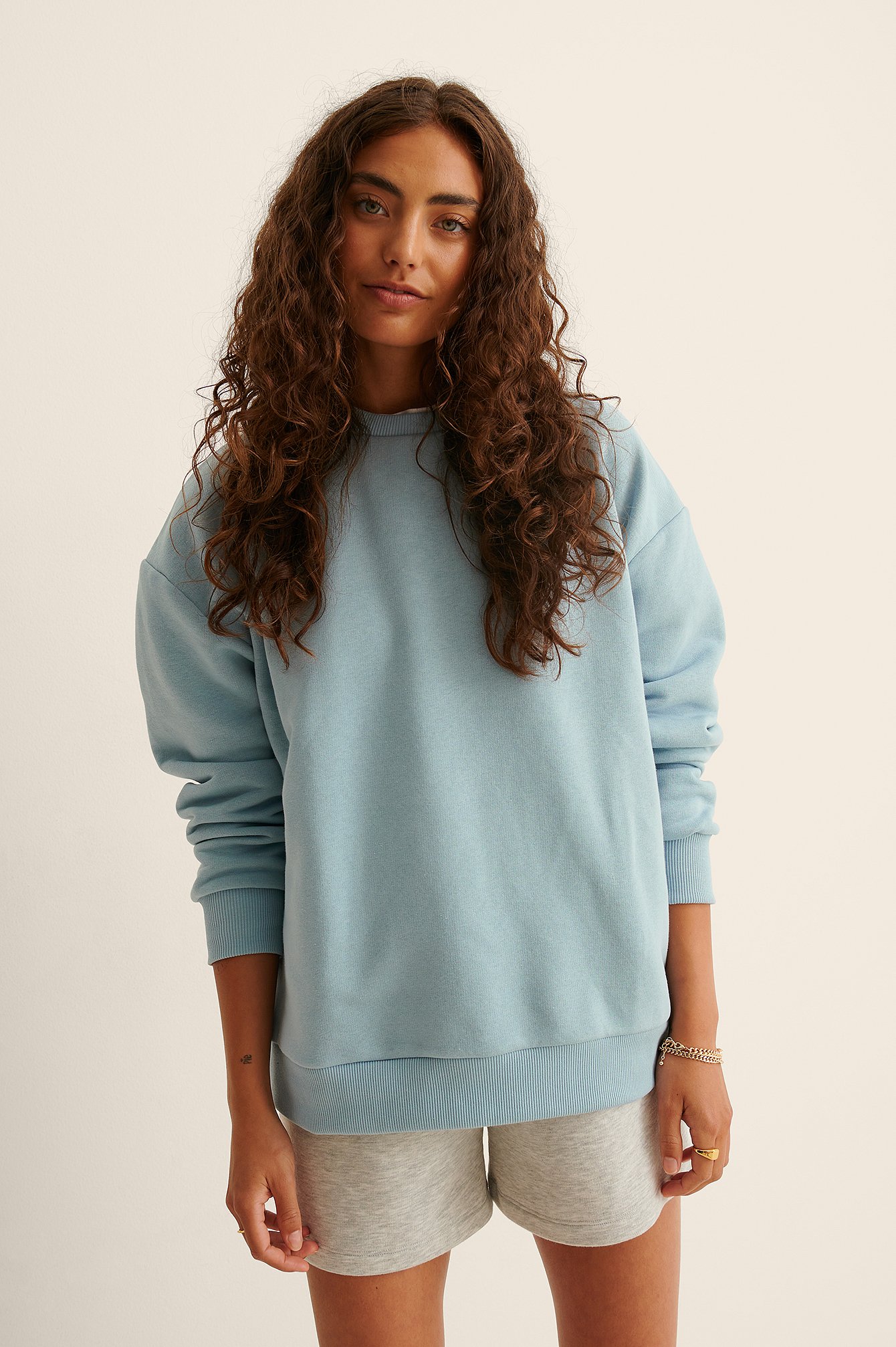 Dusty Blue Organisch oversize-Sweatshirt