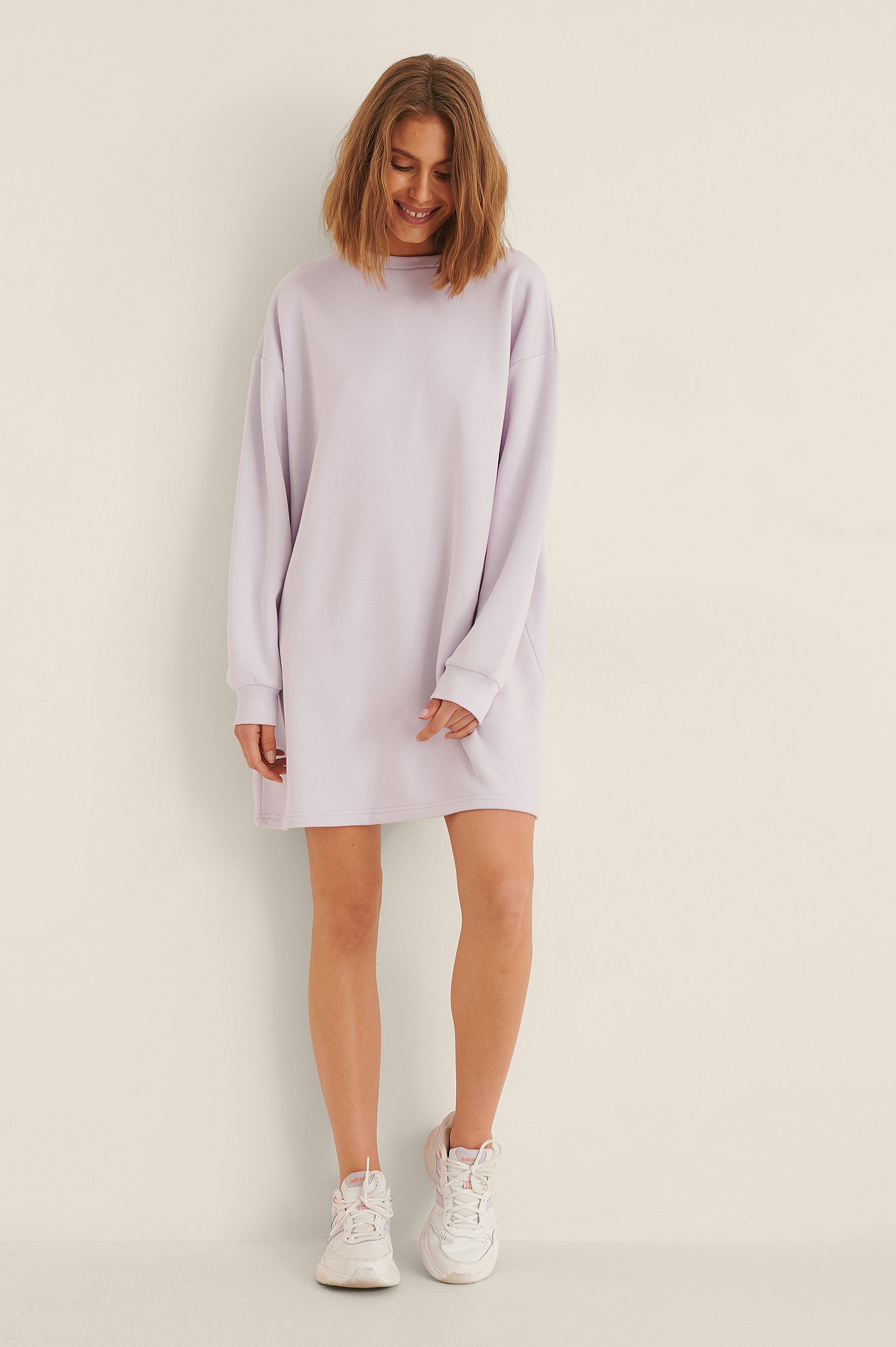 Light Lilac Oversized Sweatshirt Dress