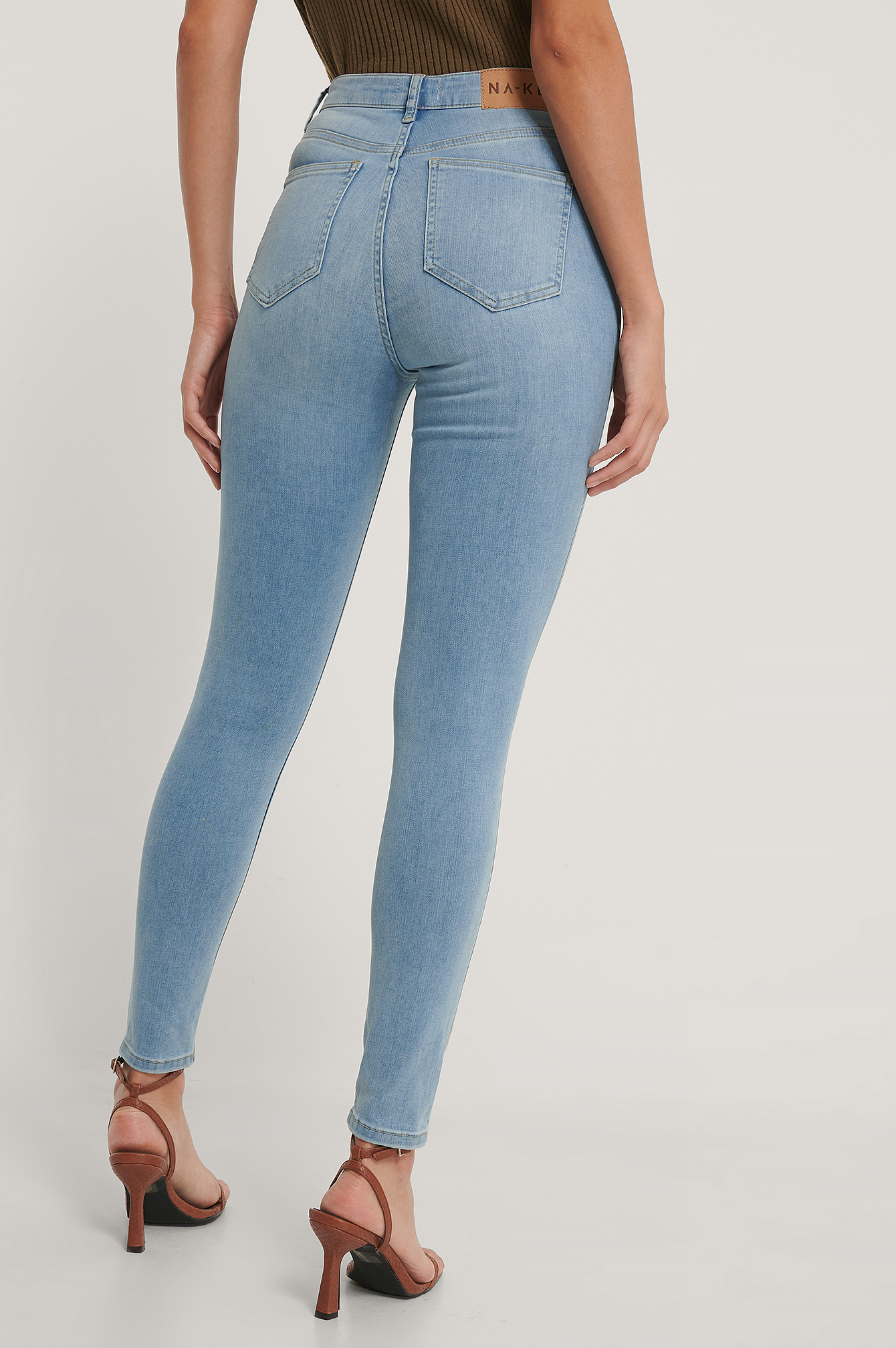 Organisch Versleten Skinny Jeans Met Hoge Taille Blauw | na-kd.com