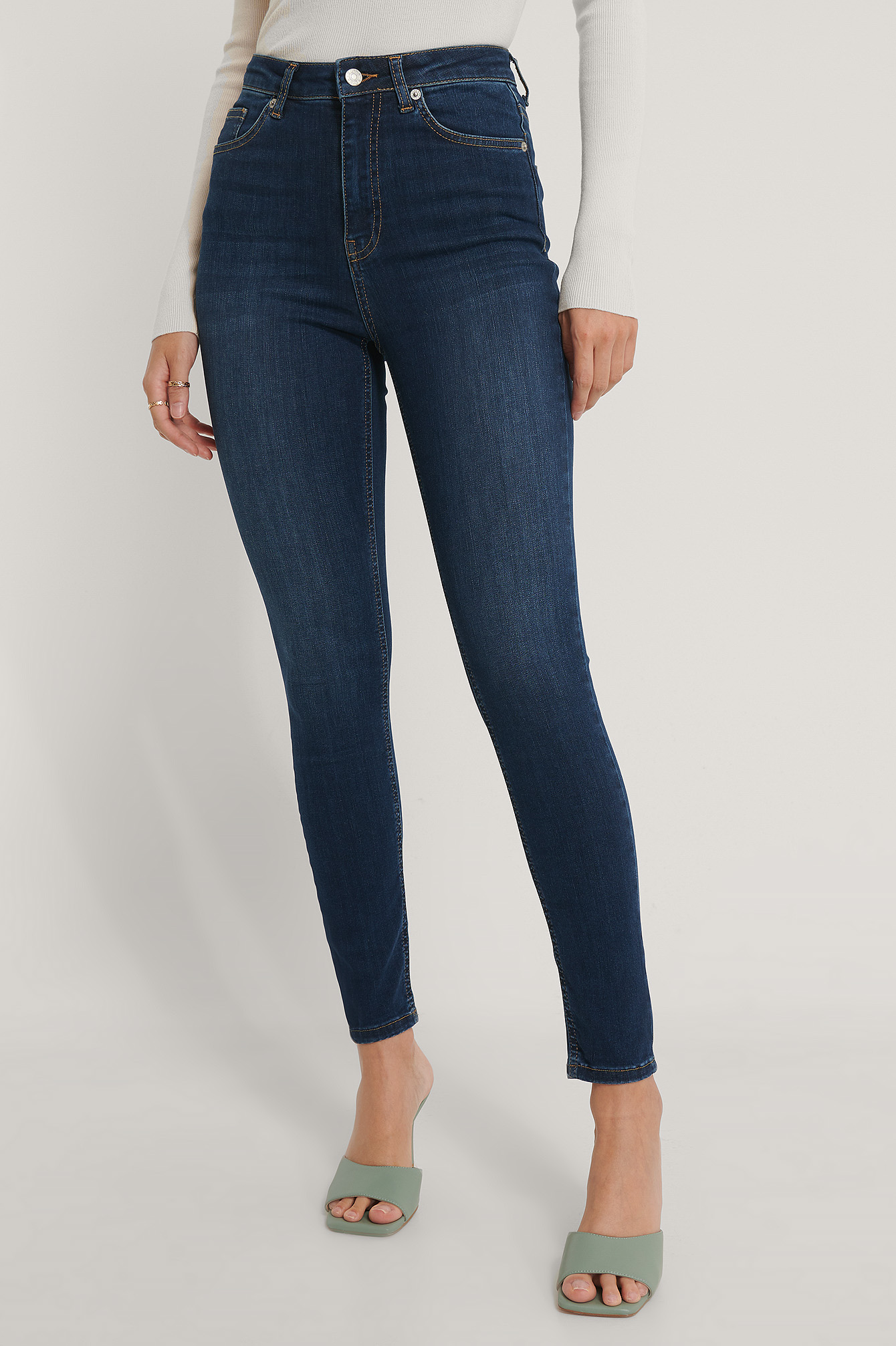 Organic Skinny High Waist Jeans Blue 