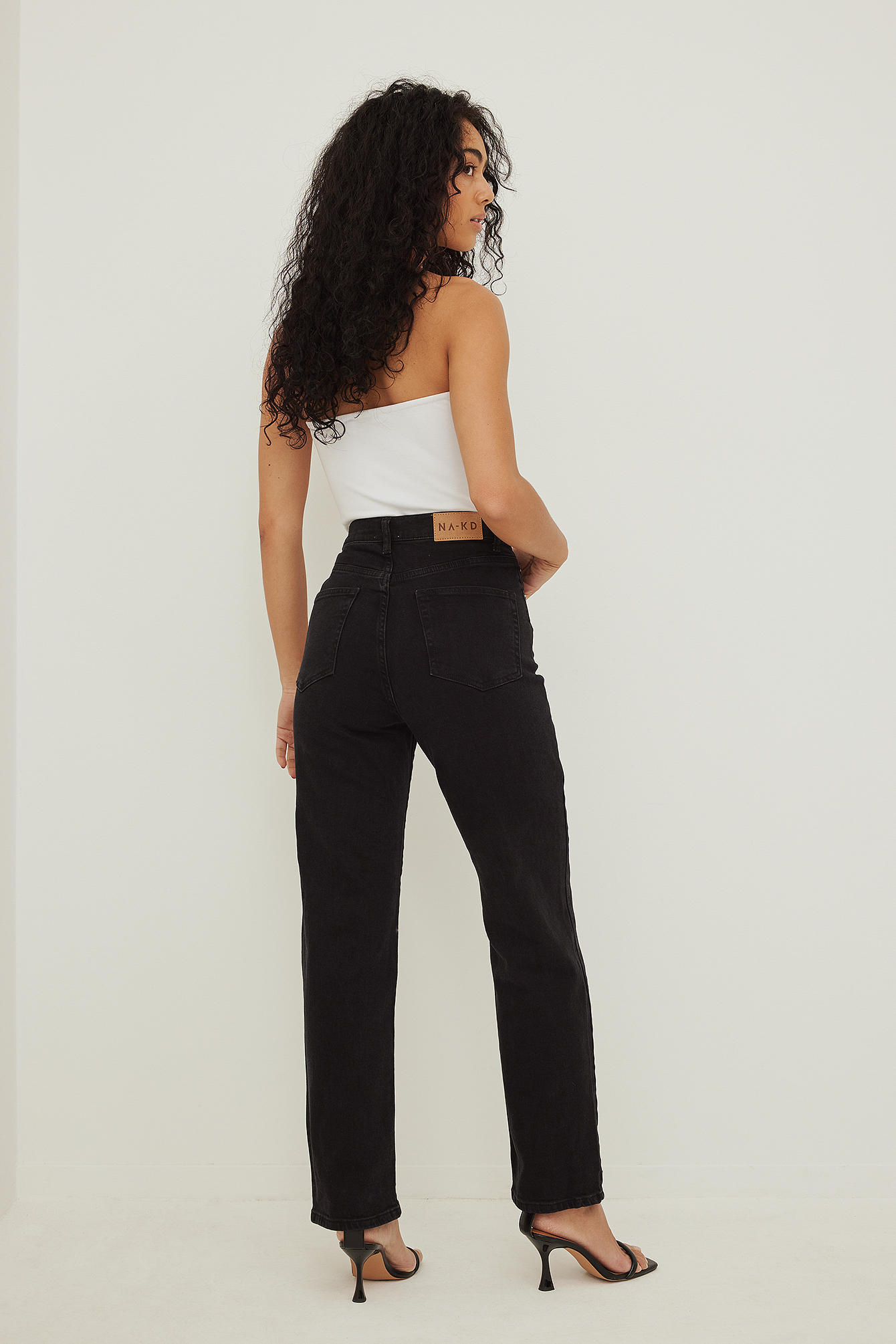 Organic Straight High Waist Jeans Black 