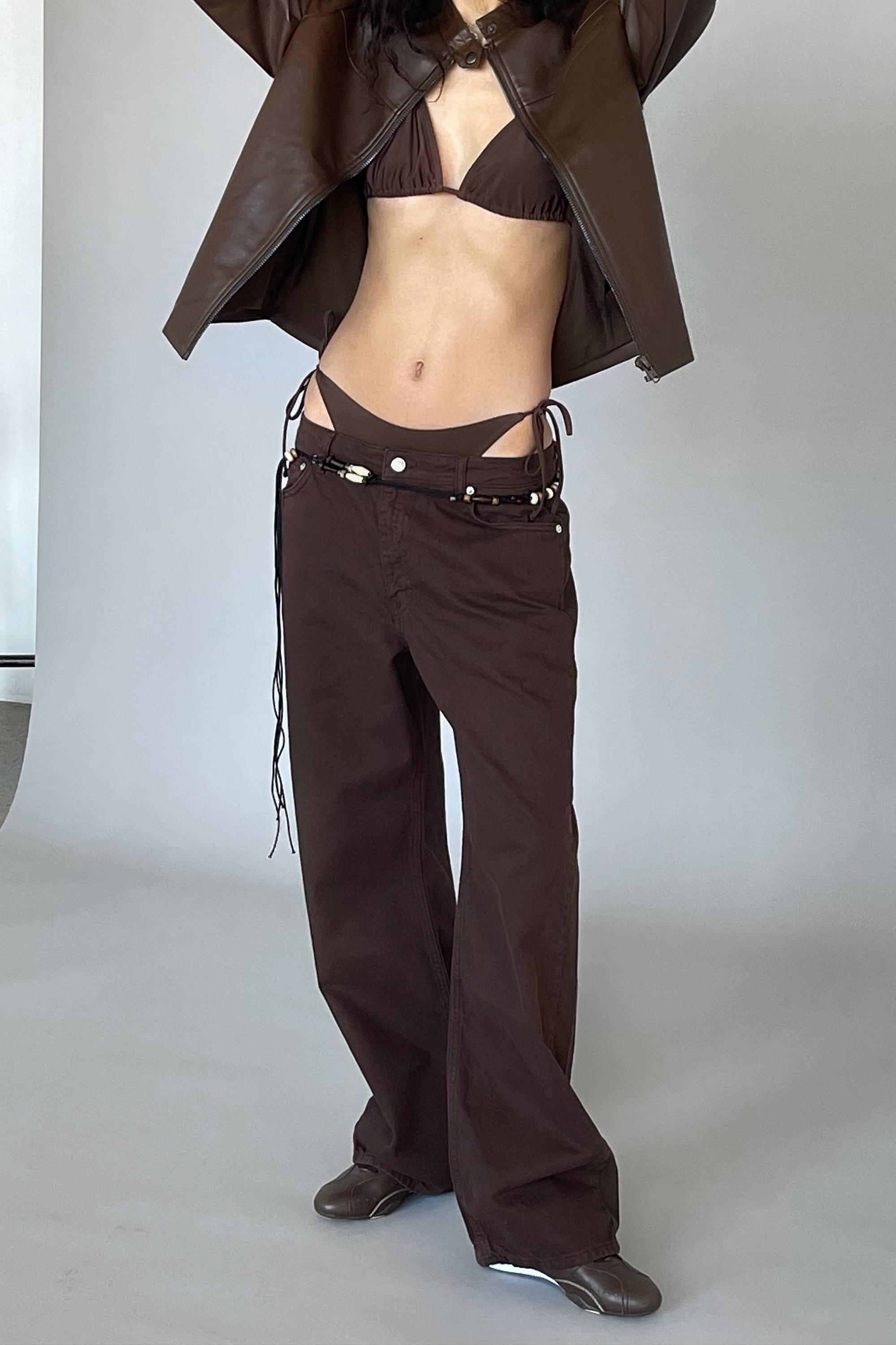Organic Wide Leg Denim Brown | na-kd.com