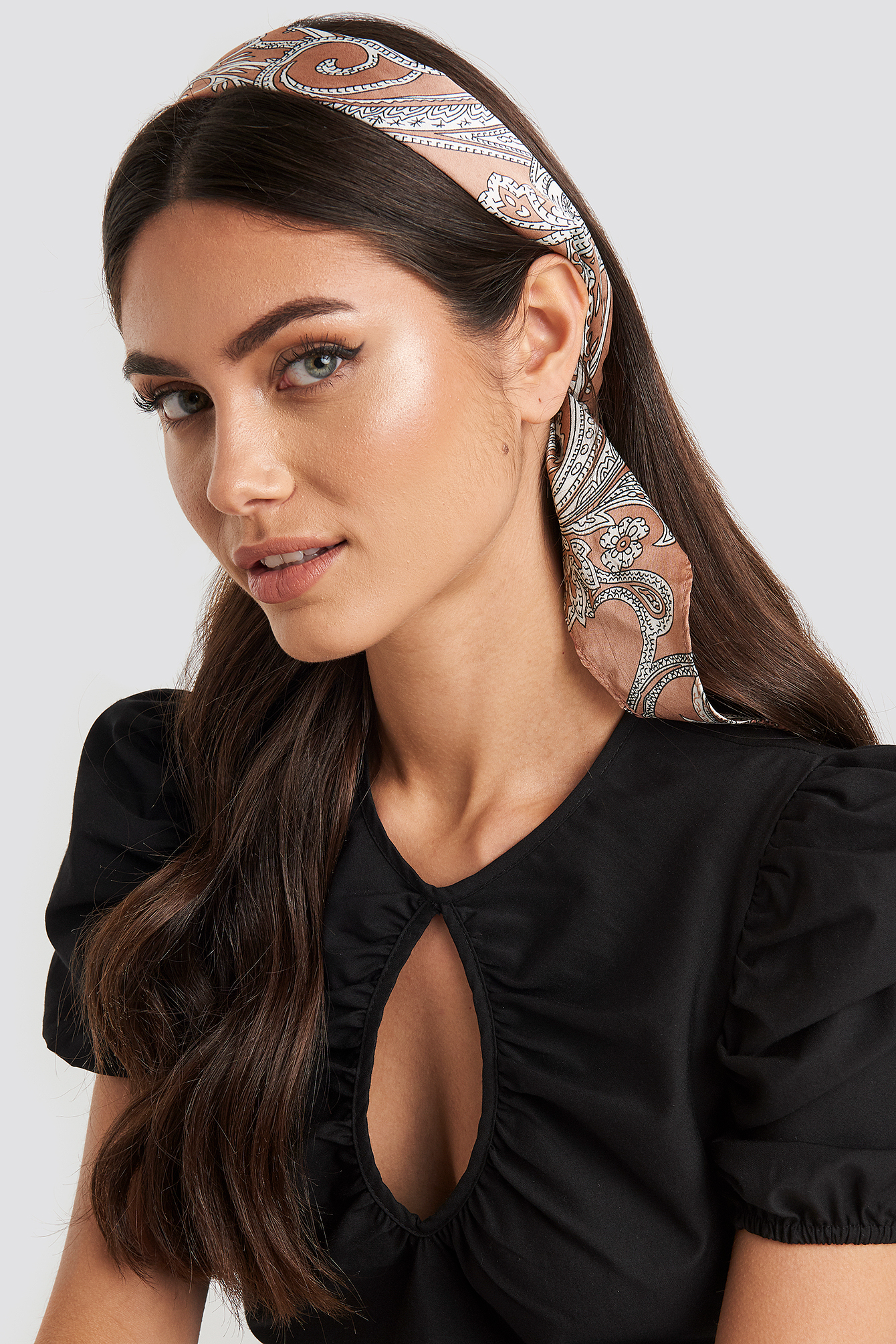 Ornament Pattern Hair Scarf Powder Pink