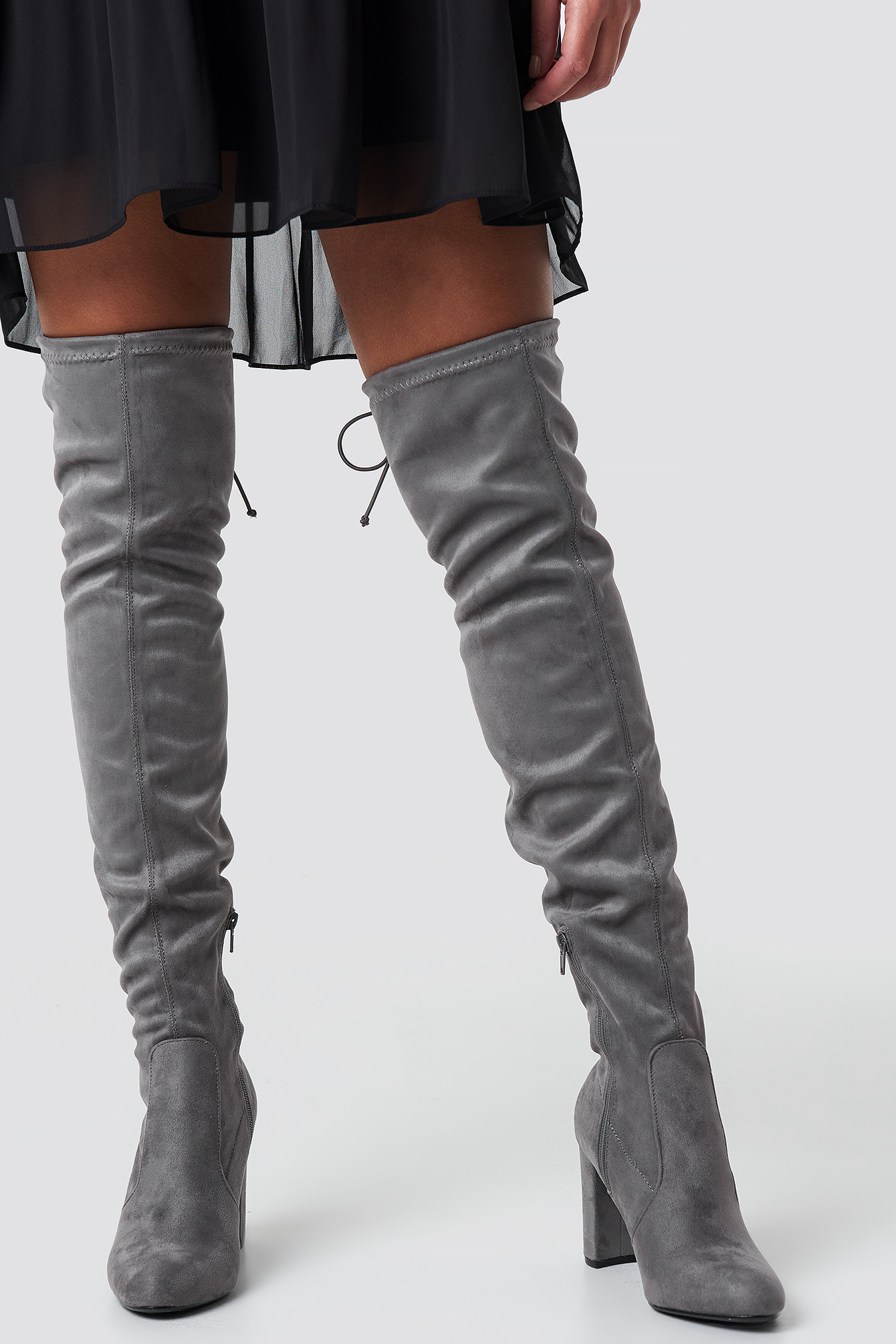 Overknee High Heel Boot Grey