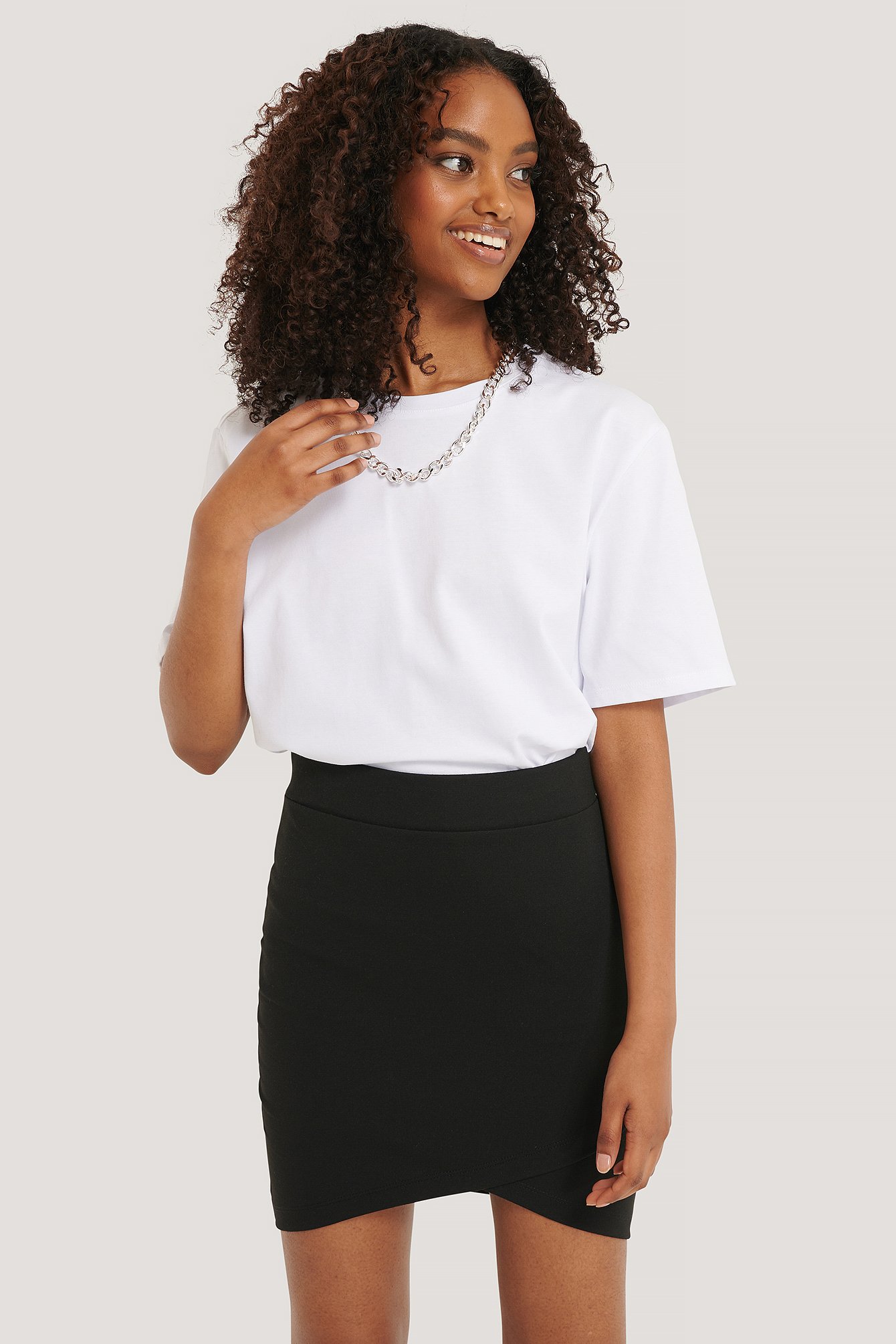 Overlap Mini Skirt Black | na-kd.com