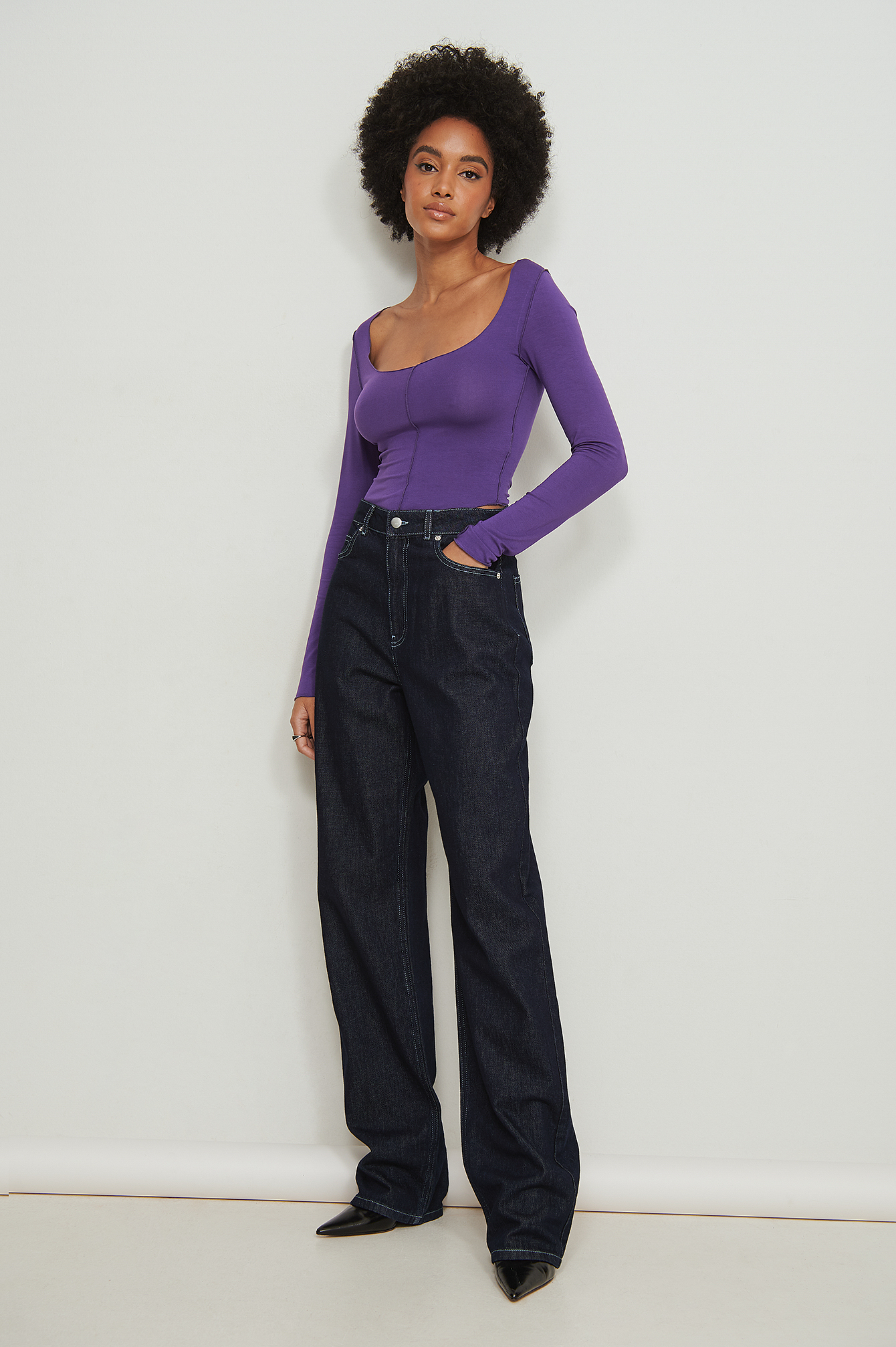 Overlocked Detailed Top Purple | na-kd.com