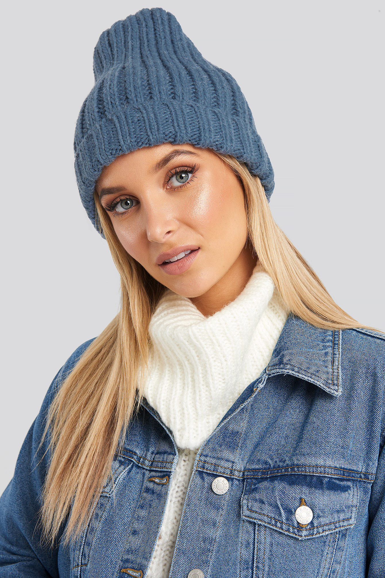 Oversize Chunky Beanie Moonlight blue