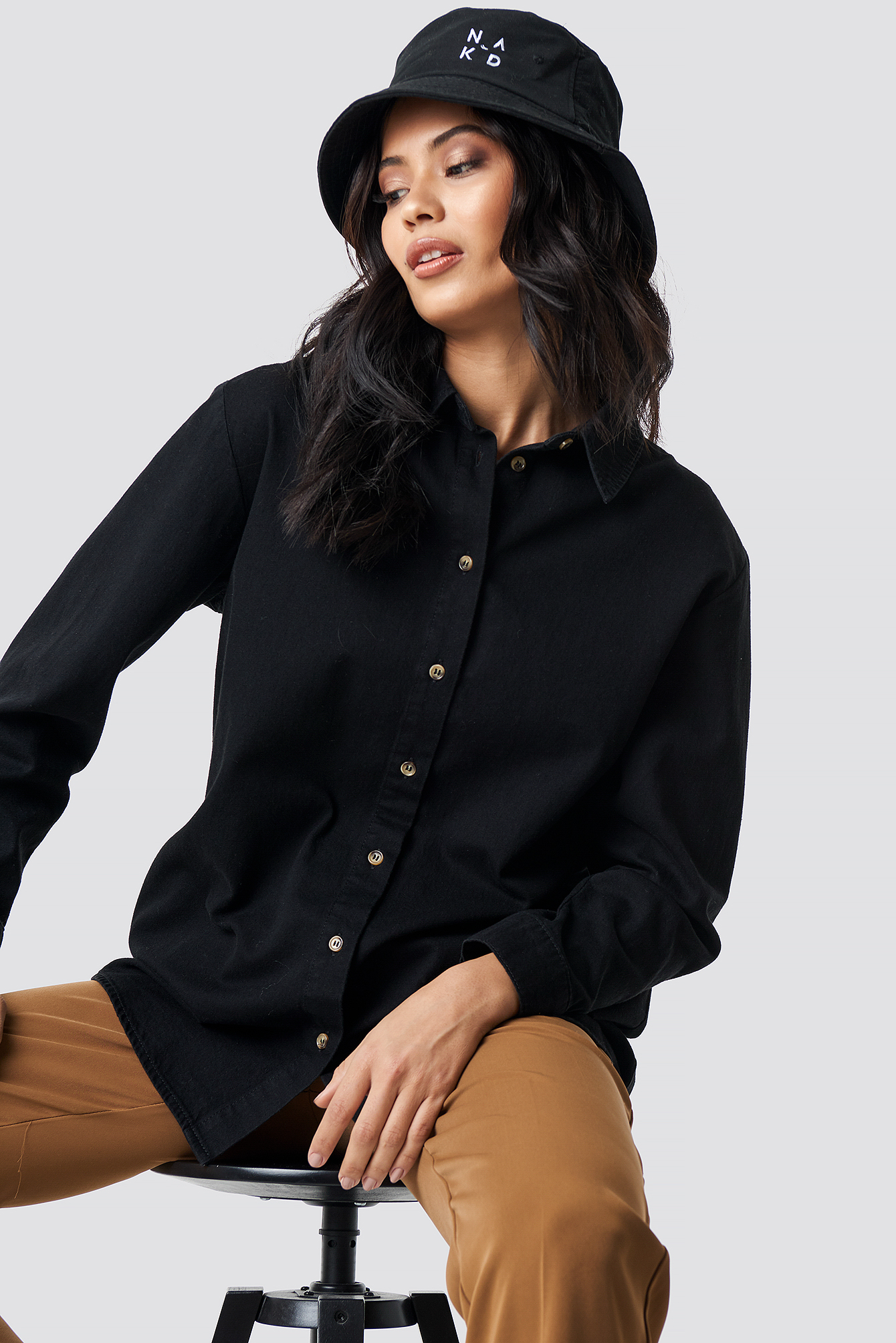 Oversize Denim Shirt Black