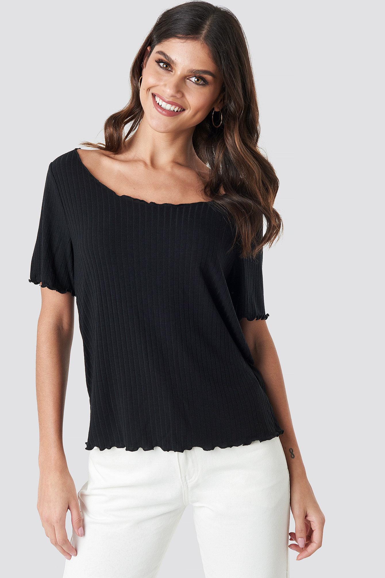 Oversized Babylock Ribbed Tee Black