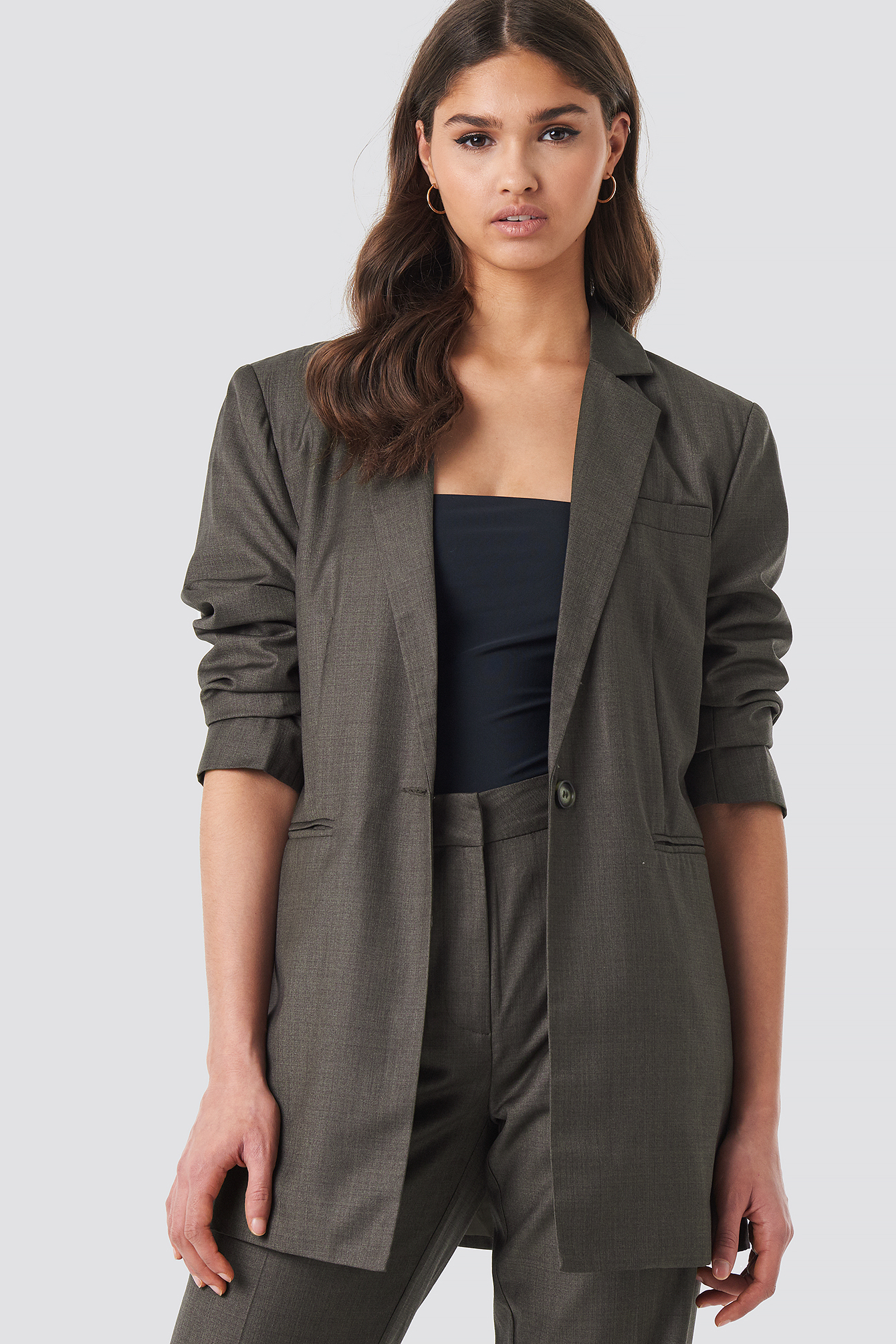 Oversized Blazer Dark Brown