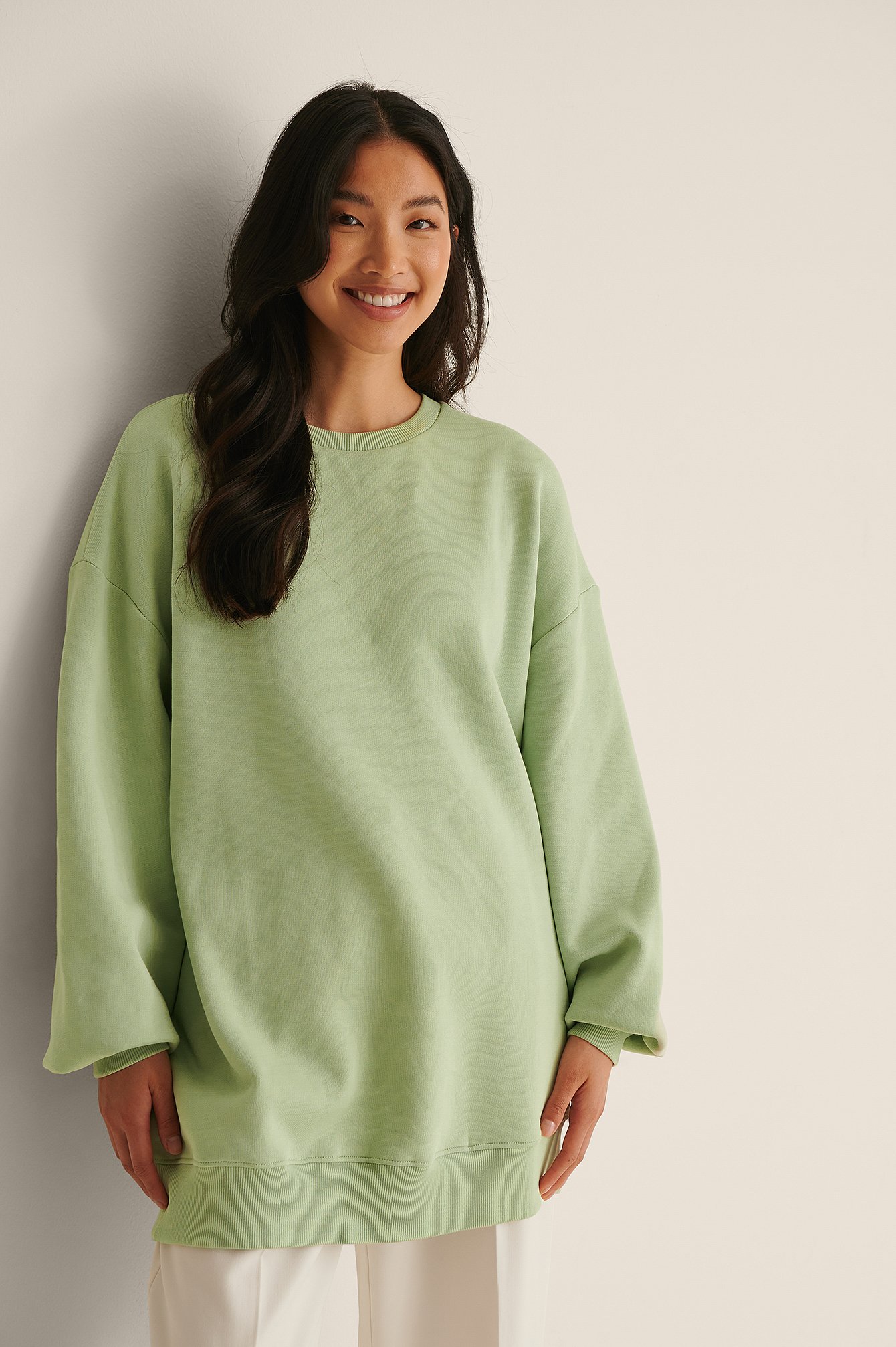 Green Ekologiczna luźna szczotkowana bluza