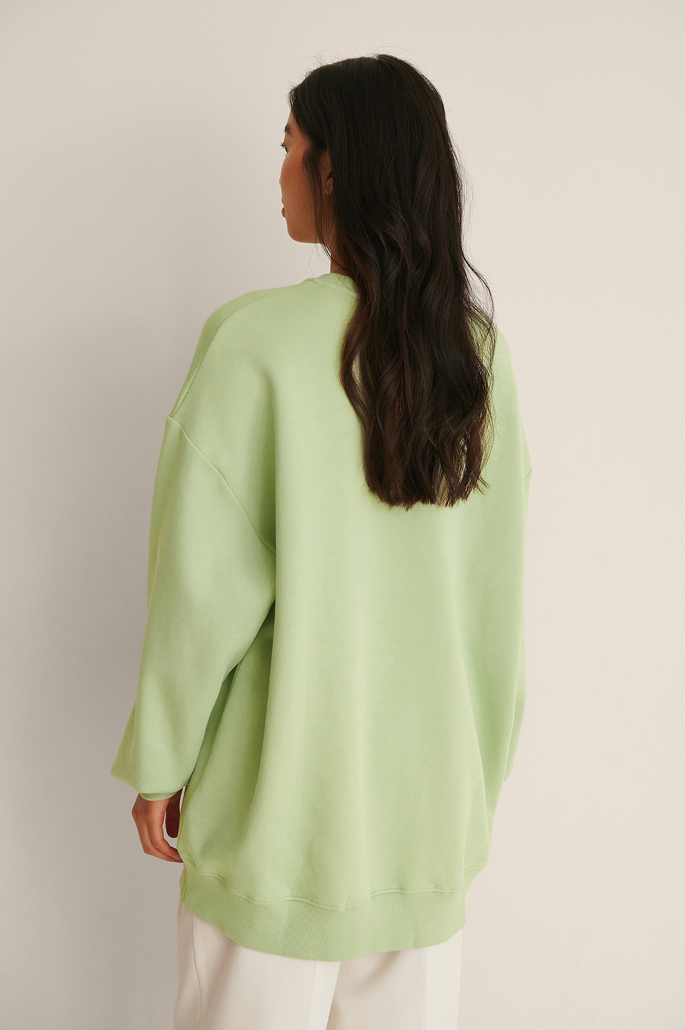 Green Oversized Brushed Sweatshirt