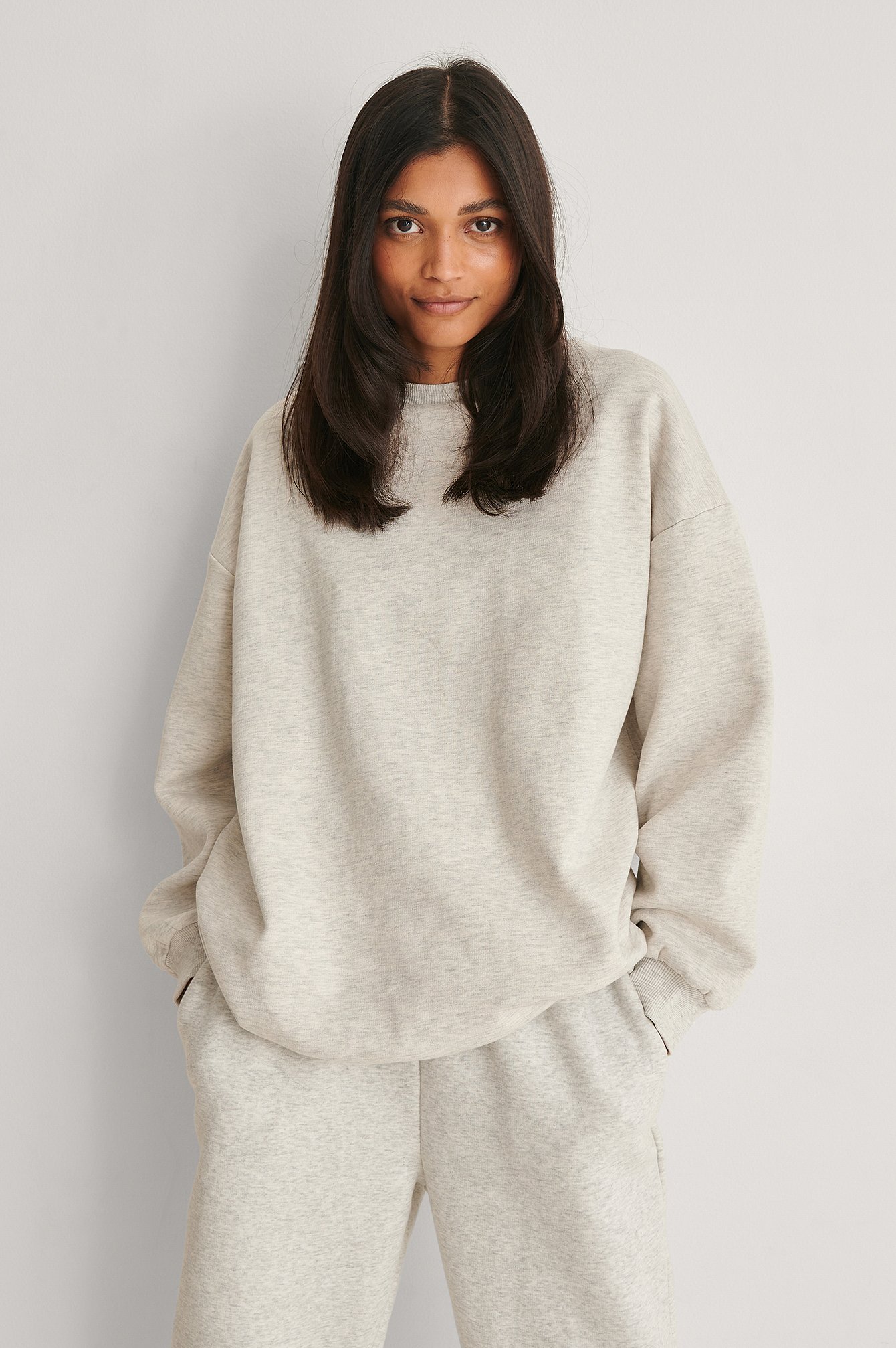 Grey Melange Ekologisk oversize mjuk sweatshirt