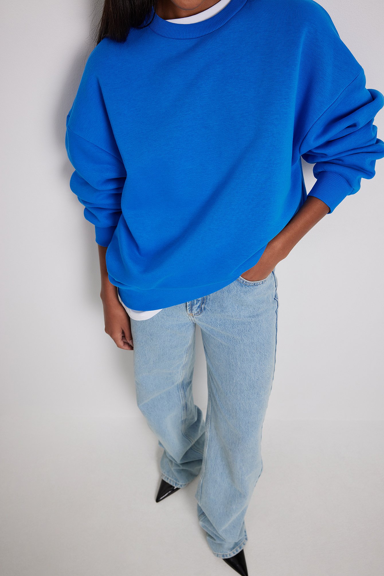 Oversized Brushed Sweatshirt Blue NA-KD