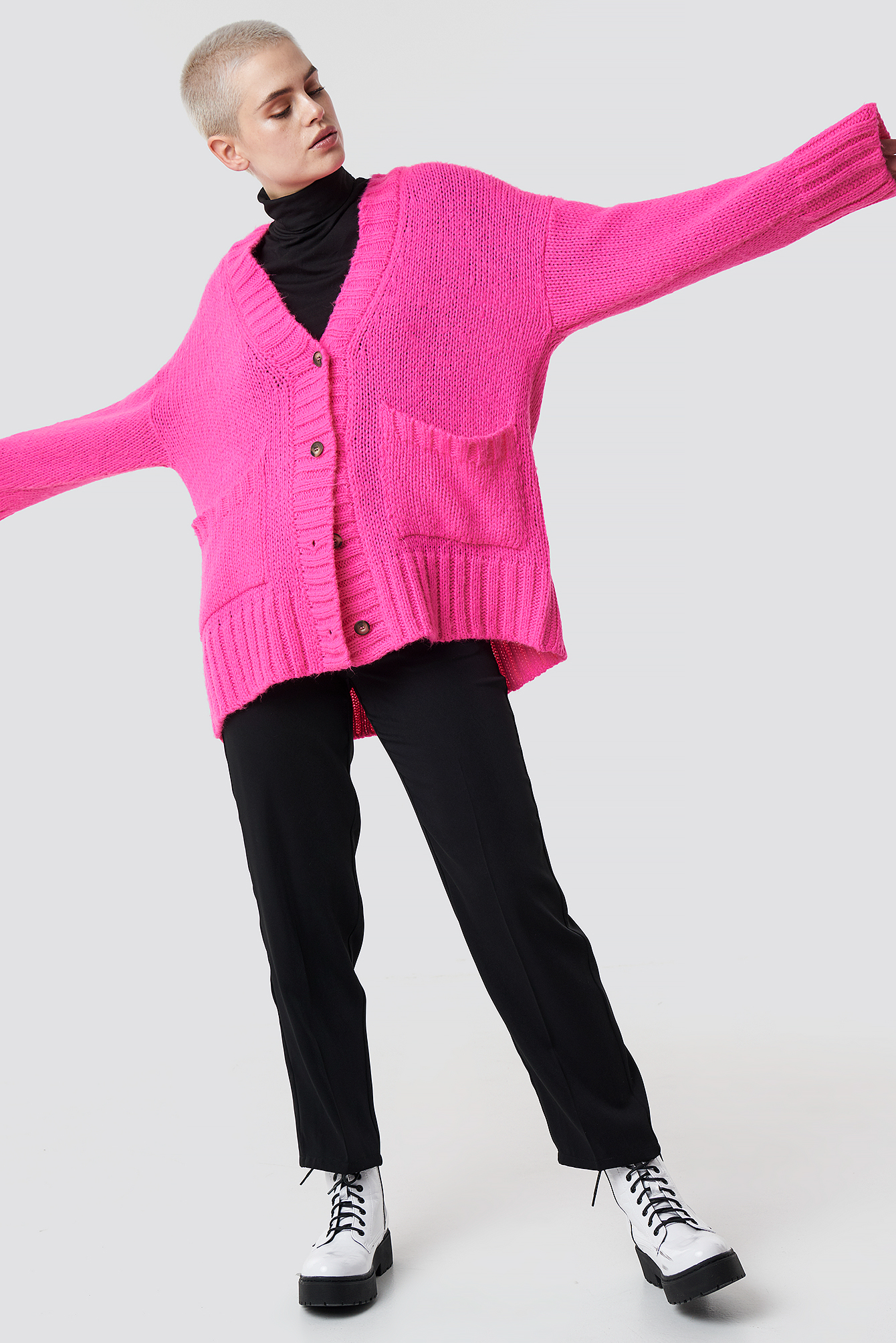 Oversized Cardigan Pink na kd com Oversized Cardigan Pink na kd com
