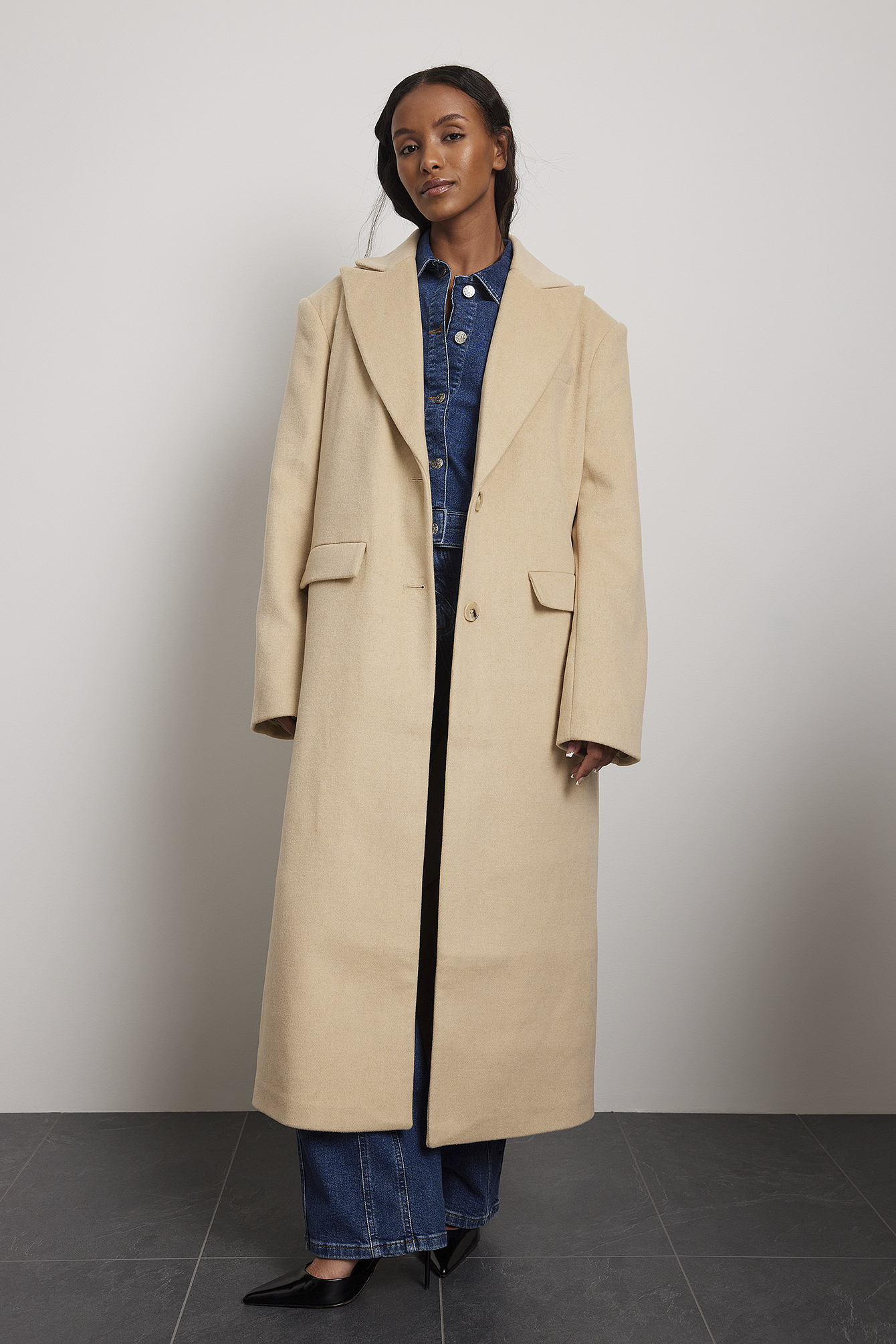 Dames Kleding voor voor Strandkleding voor Sarongs H&M Oversized Double Breasted Coat in het Blauw 