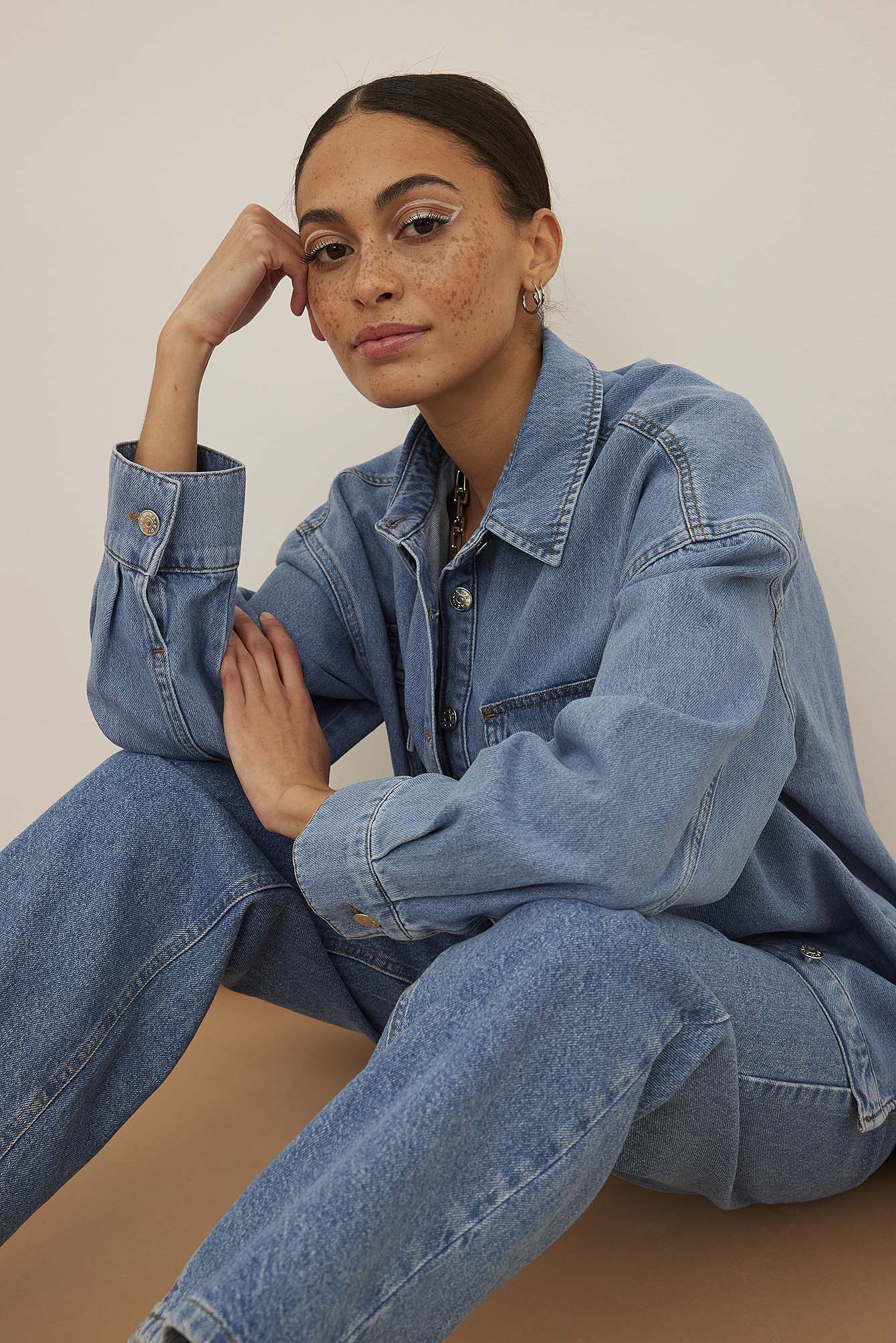 Oversized Denim Shirt Blue | na-kd.com