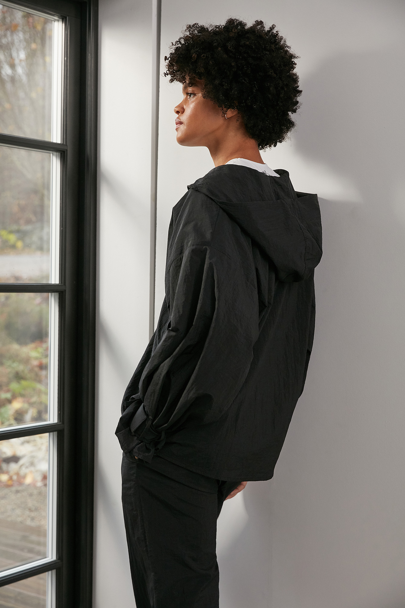 Oversized Half Zip-up Windshell Jacket 