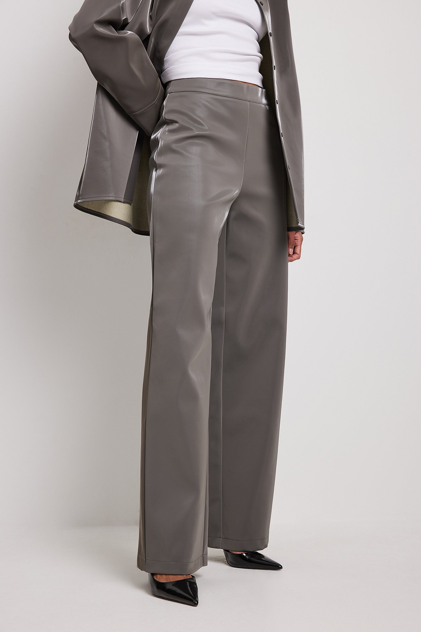 Ovesized Long Trousers Grey | NA-KD