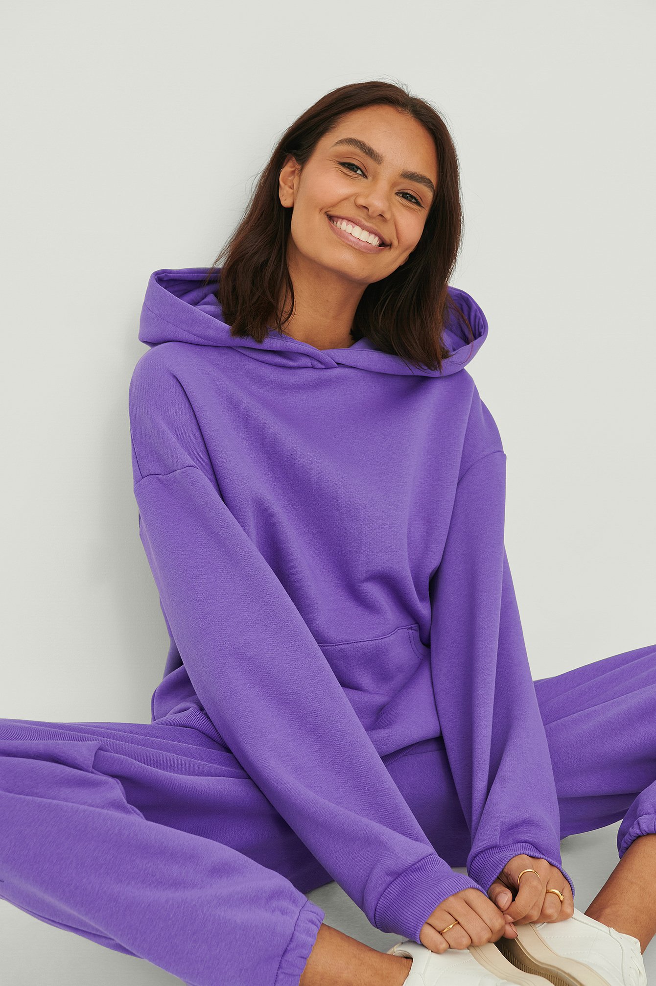 Purple Organisch oversized hoodie met zakken