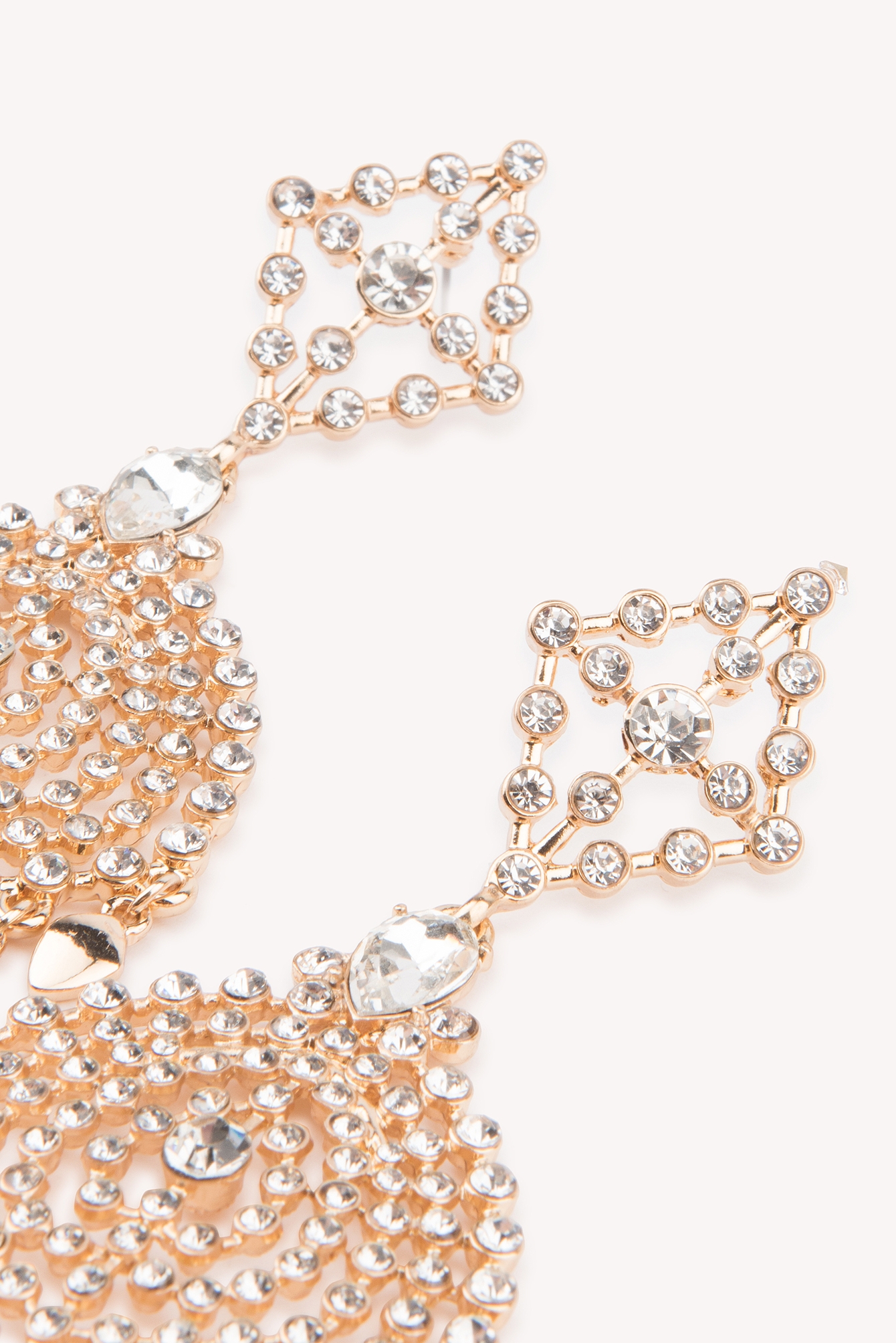 Oversized Rhinestone Stud Earrings Gold