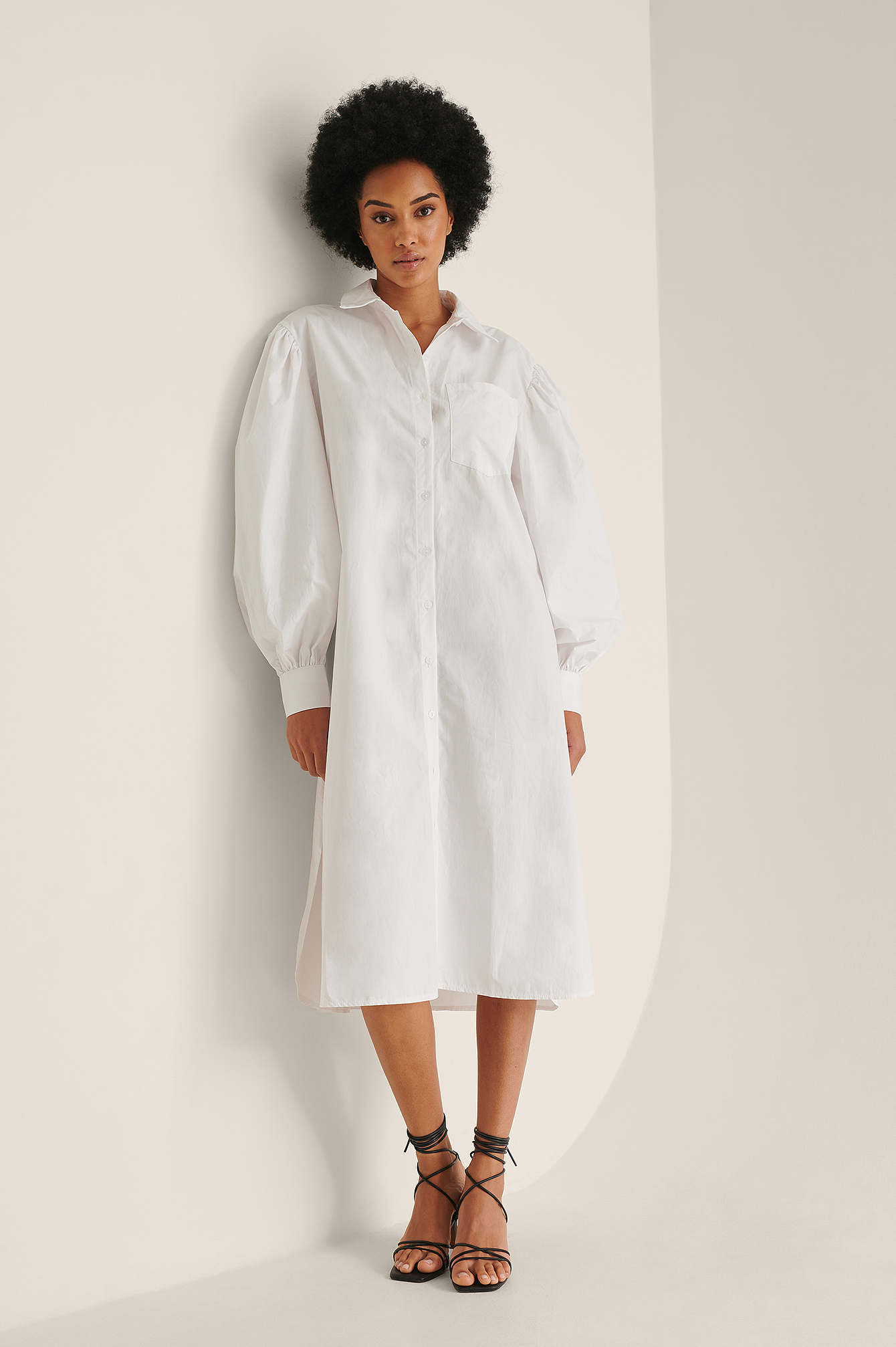 Organic Oversized Shirt Dress White 