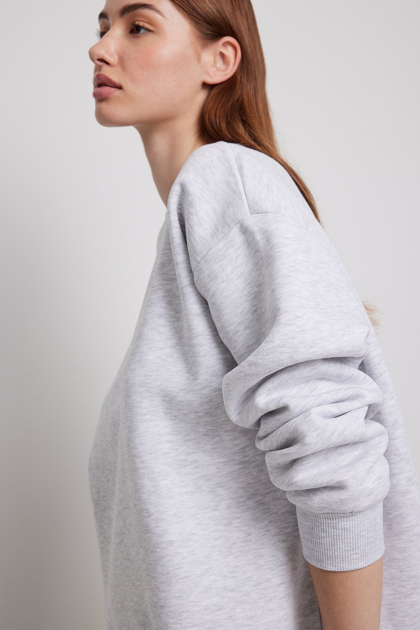 Grey Melange Oversize-Sweatshirt
