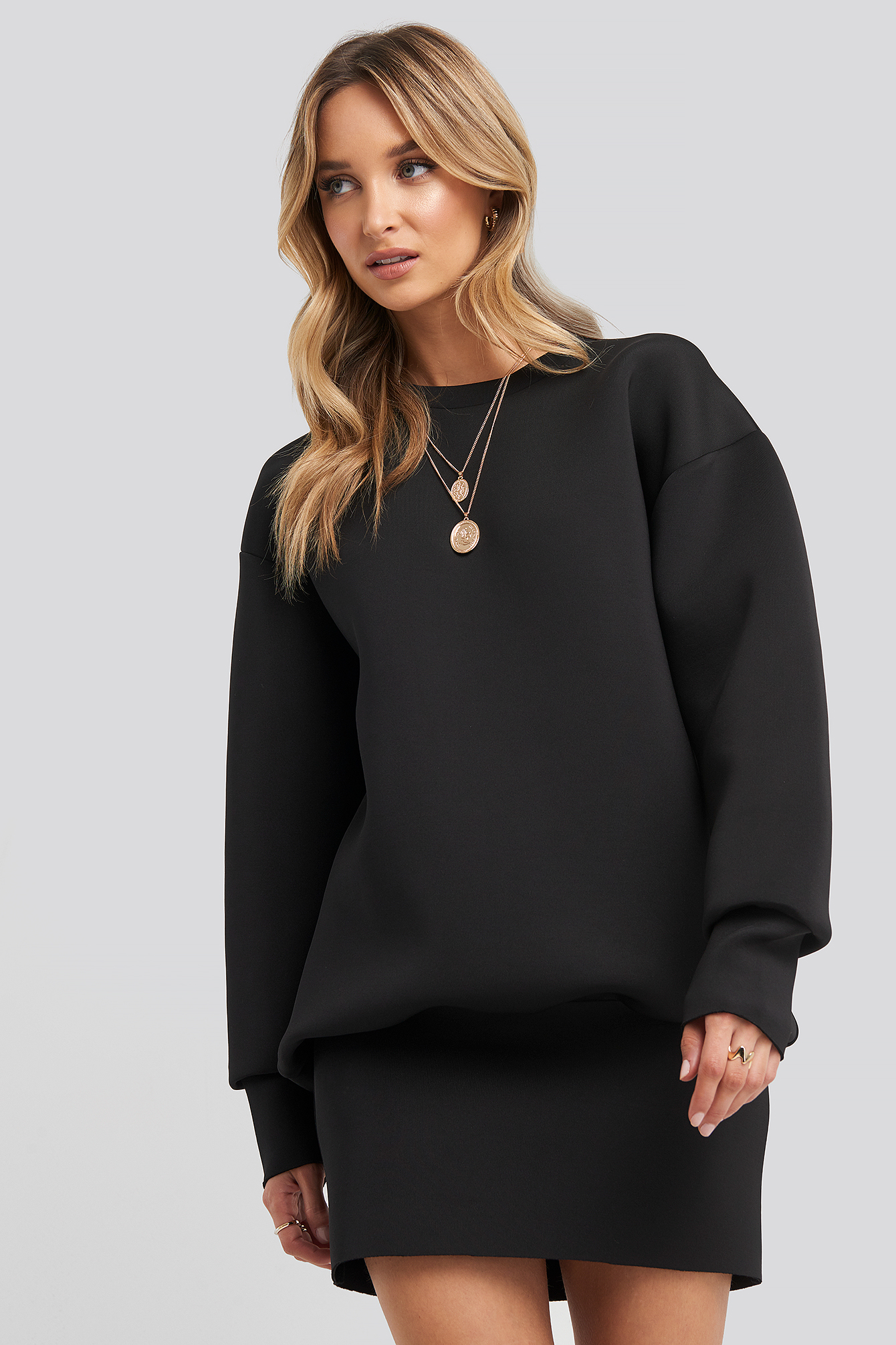 Oversized Sweatshirt Dress Sort NAKD
