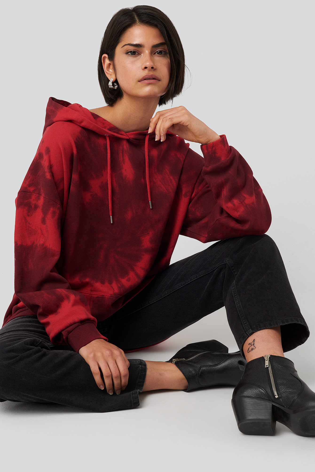 Oversized Tie Dye Hoodie Orange