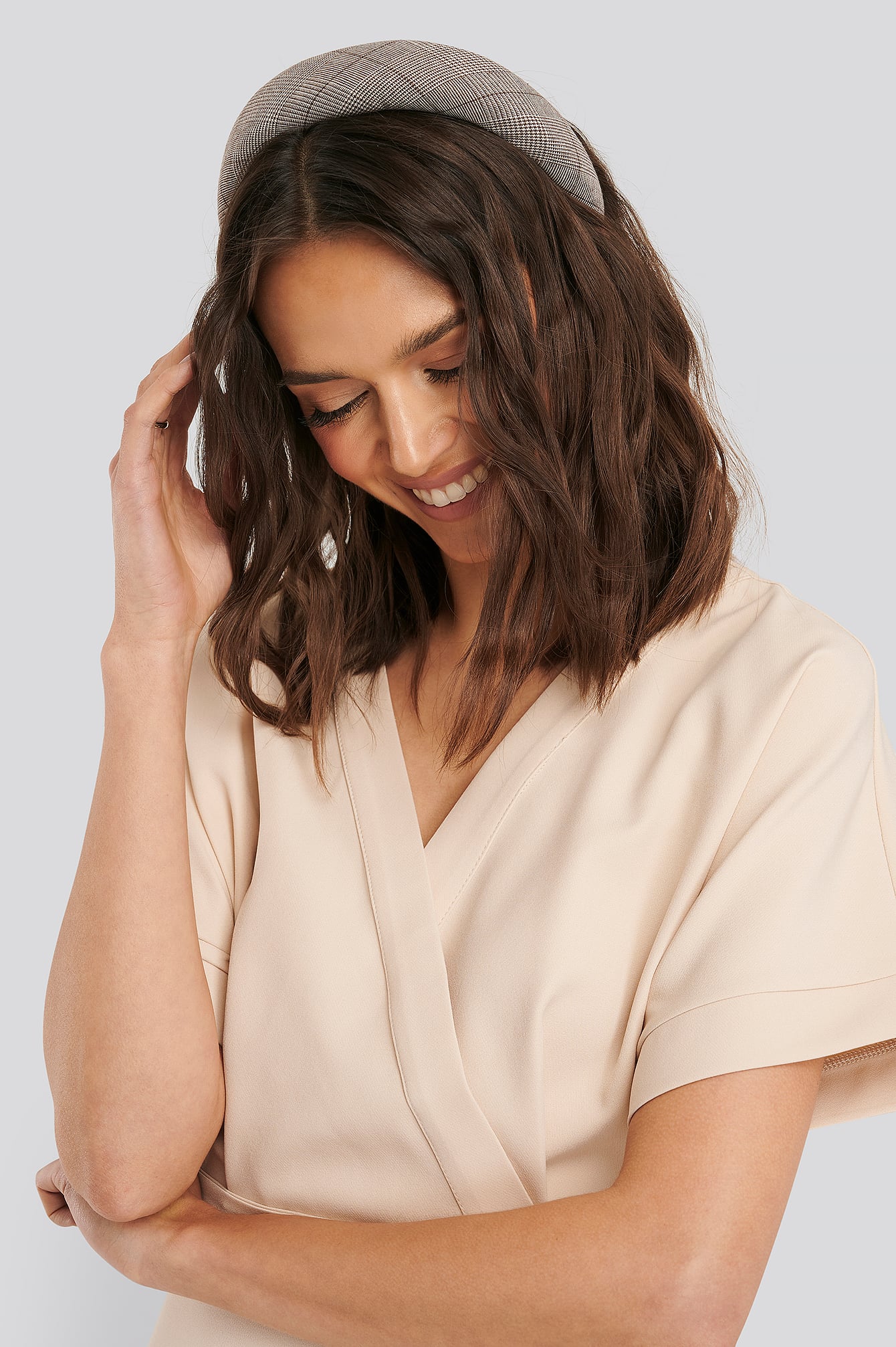 Padded Checked Hair Hoop Multicolor